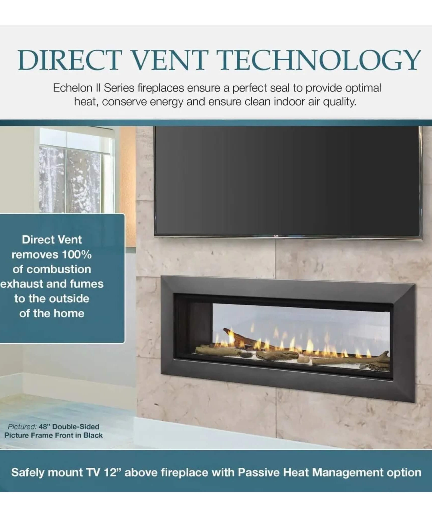Majestic Echelon II 48-Inch See-Through Direct Vent Fireplace [ECHEL48STIN-C] (SAK69284)