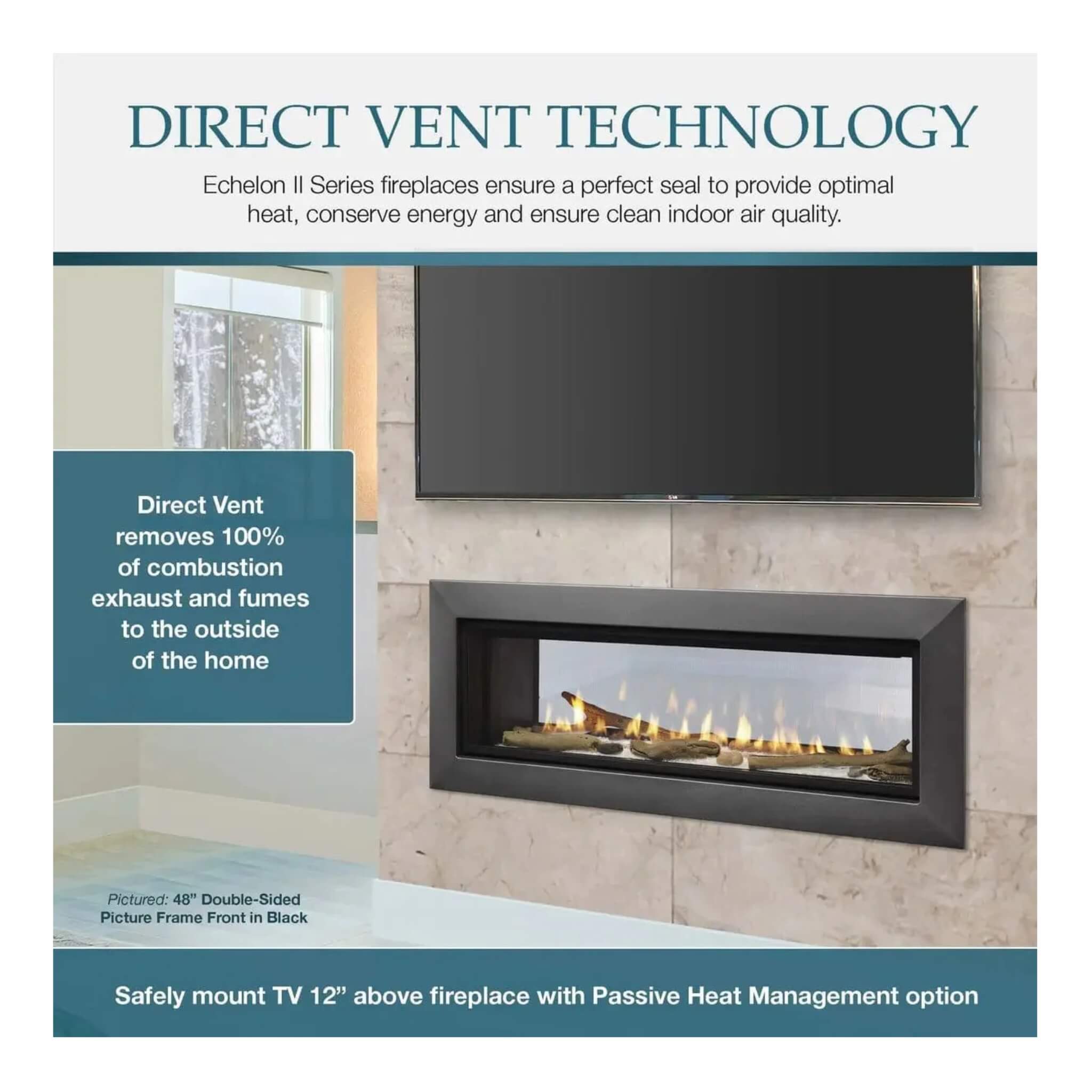 Majestic Echelon II 48-Inch See-Through Direct Vent Fireplace [ECHEL48STIN-C] (SAK69284)