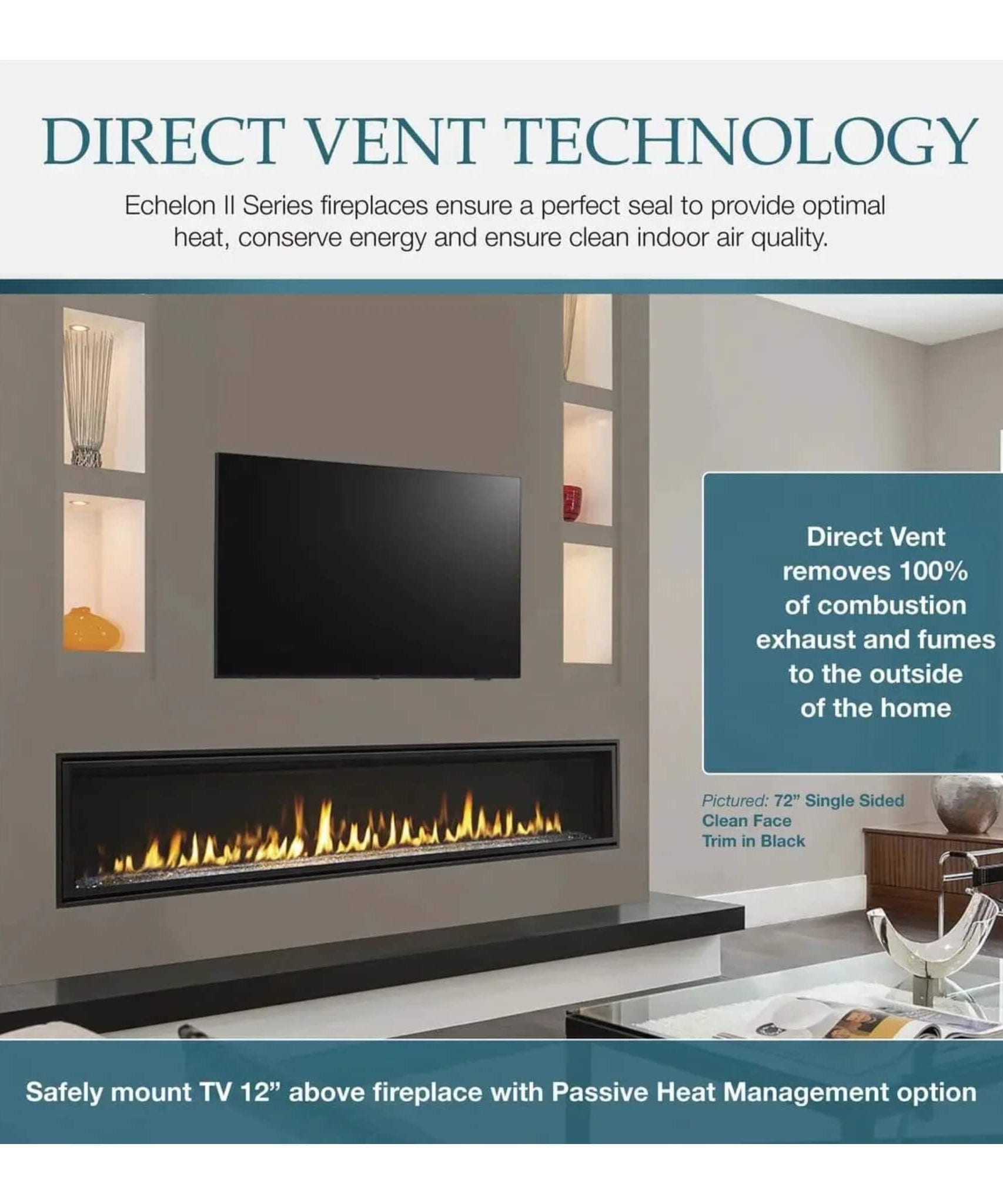 Majestic Echelon II 48-Inch See-Through Direct Vent Fireplace [ECHEL48STIN-C] (SAK69284)