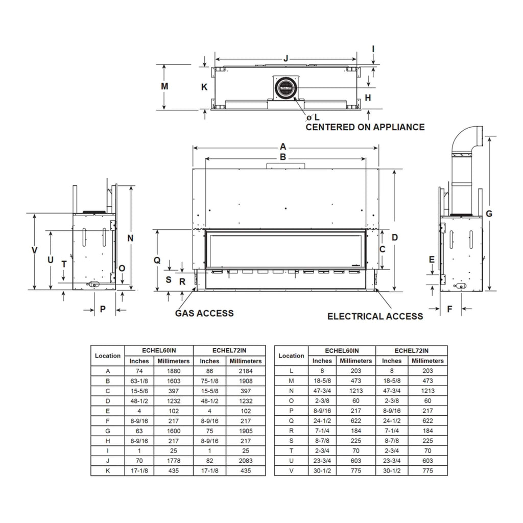 Majestic Echelon II 60-Inch Linear Direct Vent Fireplace [ECHEL60IN-C] (SAK57214)