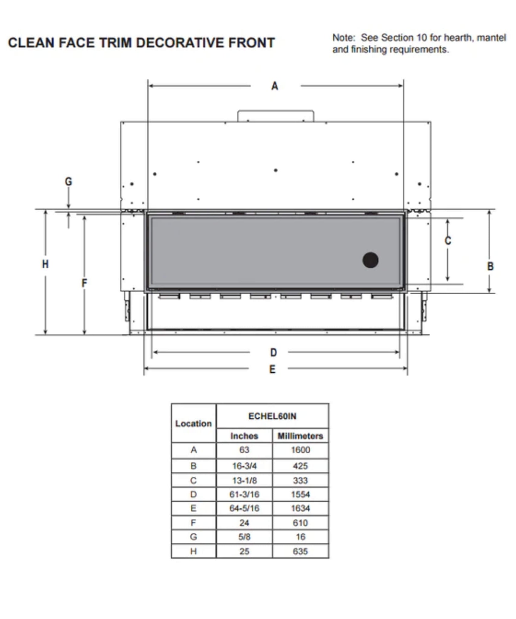 Majestic Echelon II 60-Inch Linear Direct Vent Fireplace [ECHEL60IN-C] (SAK57214)