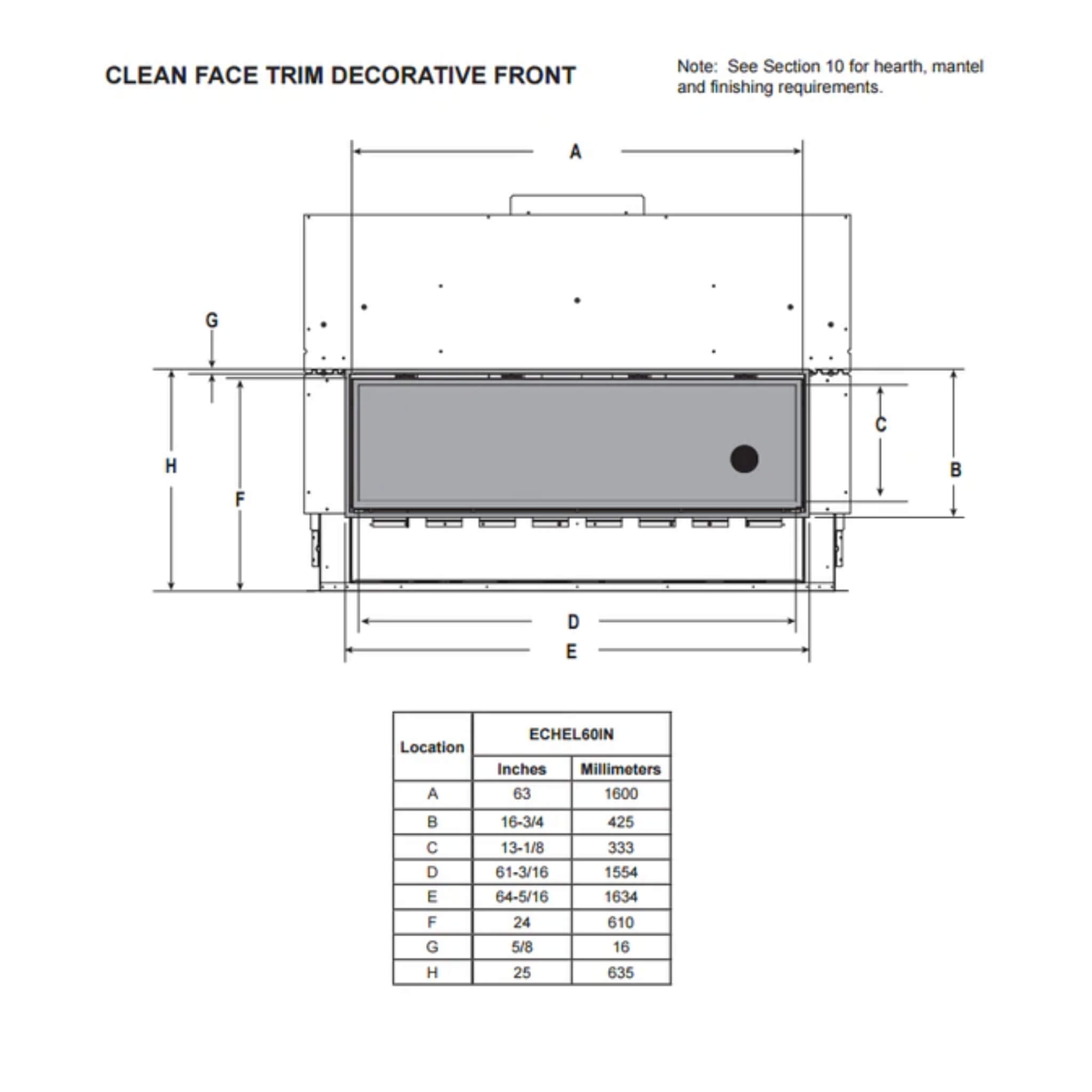 Majestic Echelon II 60-Inch Linear Direct Vent Fireplace [ECHEL60IN-C] (SAK57214)