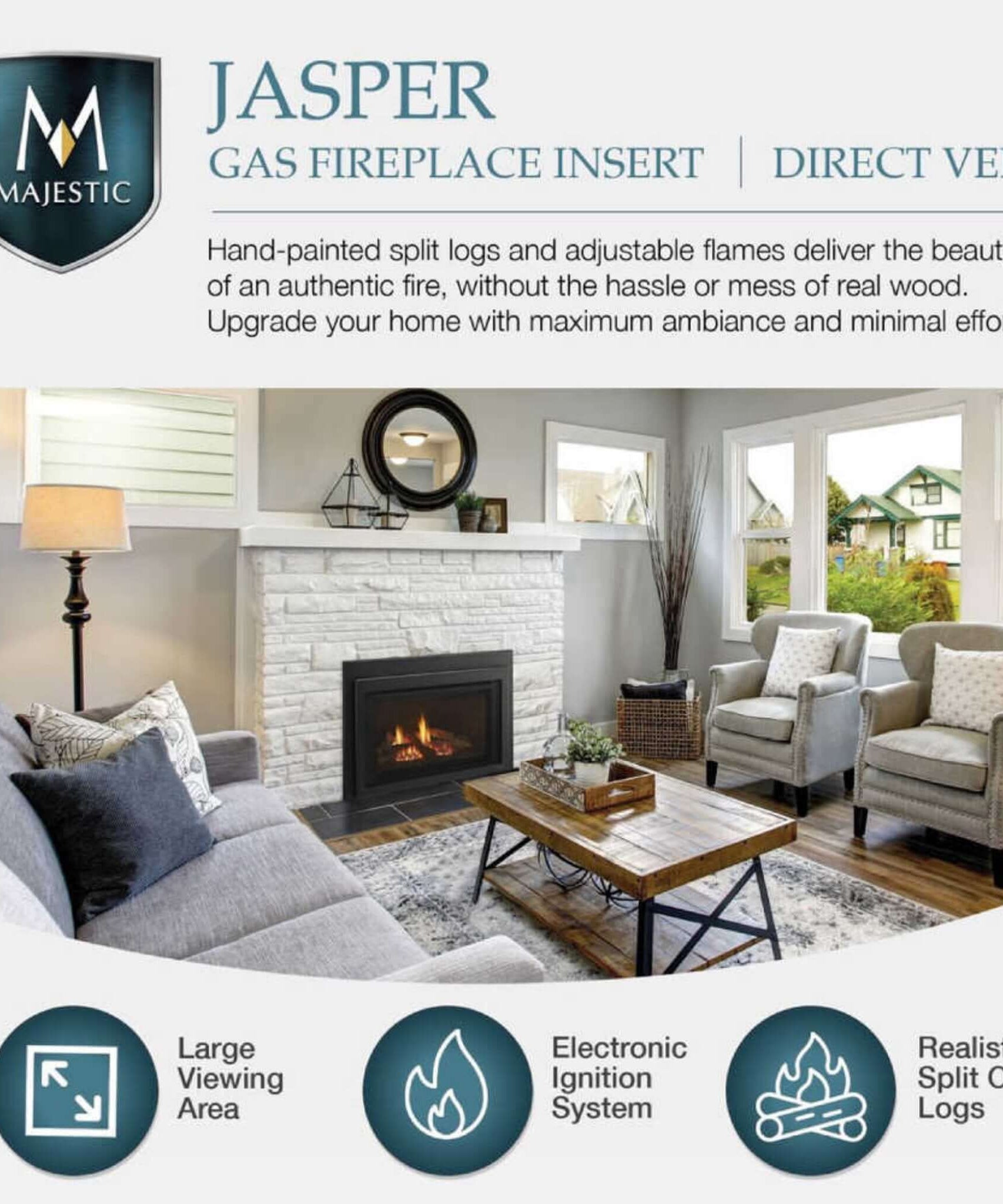 Majestic Jasper 30-Inch Direct Vent Natural Gas Insert [JASPER30IN] (SAK21396)