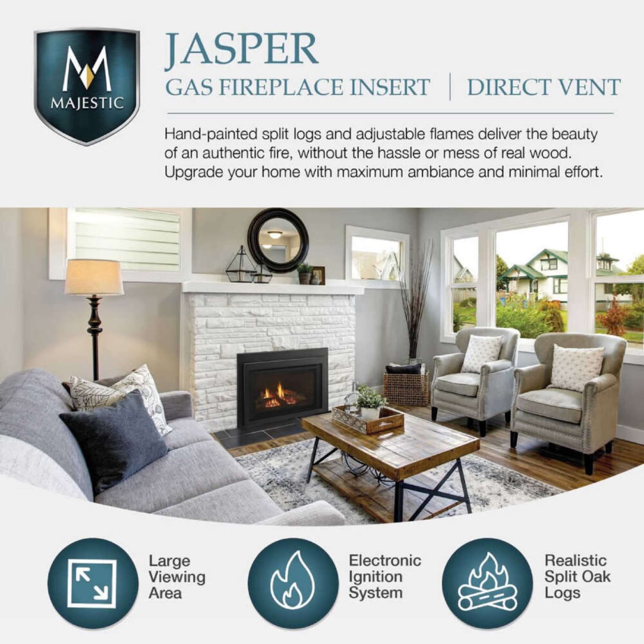 Majestic Jasper 30-Inch Direct Vent Natural Gas Insert [JASPER30IN] (SAK21396)