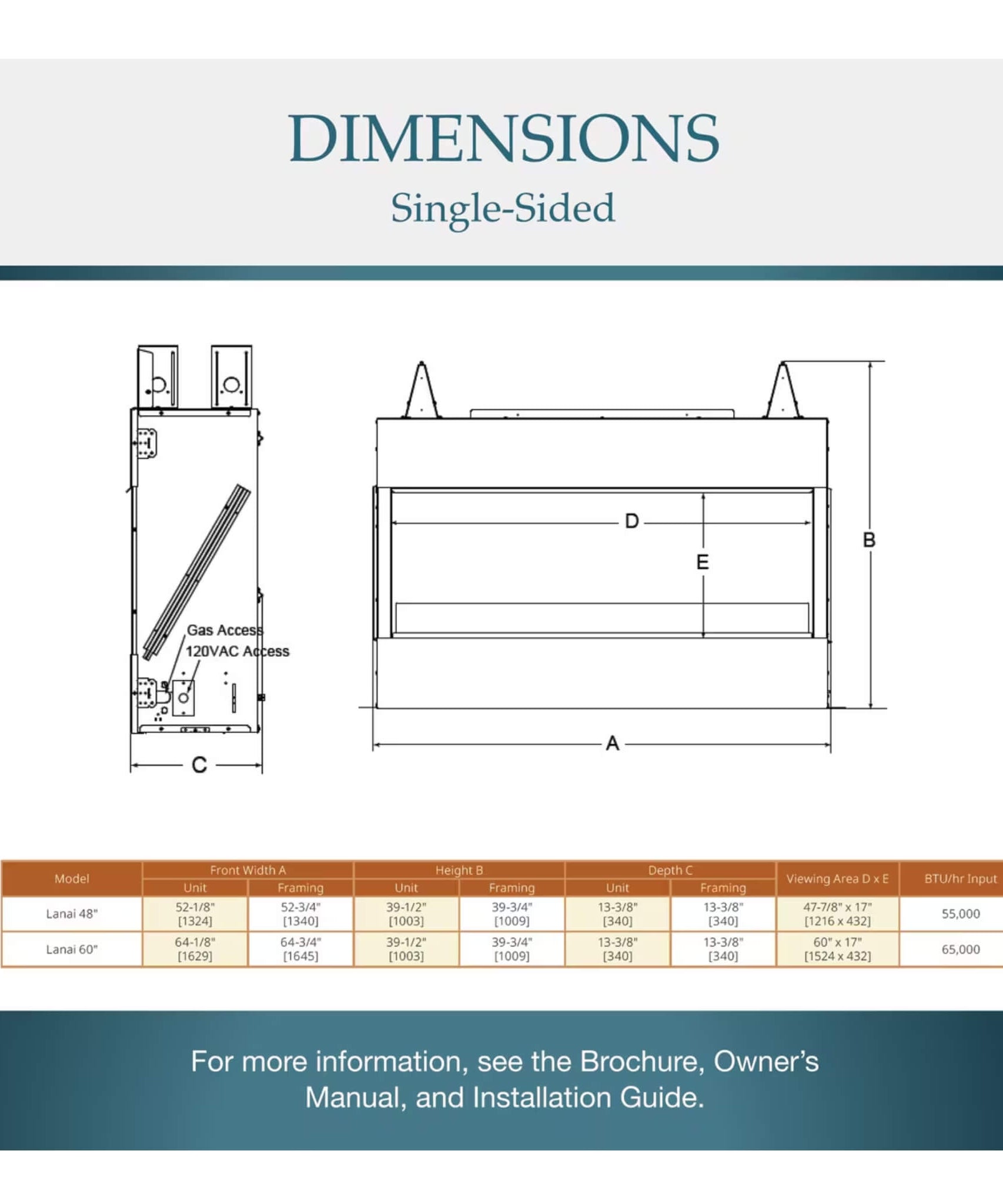Majestic Lanai 60-Inch Single Sided Linear Outdoor Gas Fireplace [ODLANAIG-60] (SAK94821)