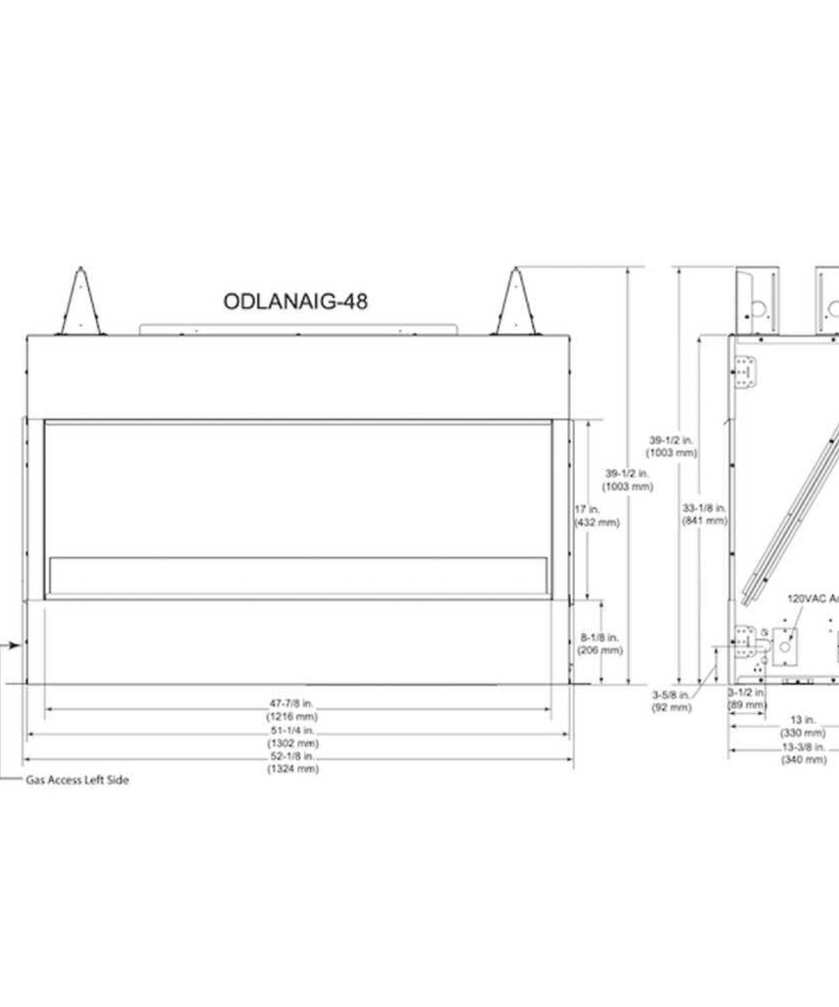 Majestic Lanai 48-Inch Single Sided Linear Outdoor Gas Fireplace [ODLANAIG-48] (SAK95127)