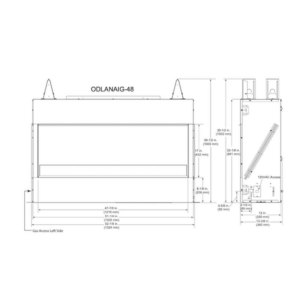 Majestic Lanai 48-Inch Single Sided Linear Outdoor Gas Fireplace [ODLANAIG-48] (SAK95127)