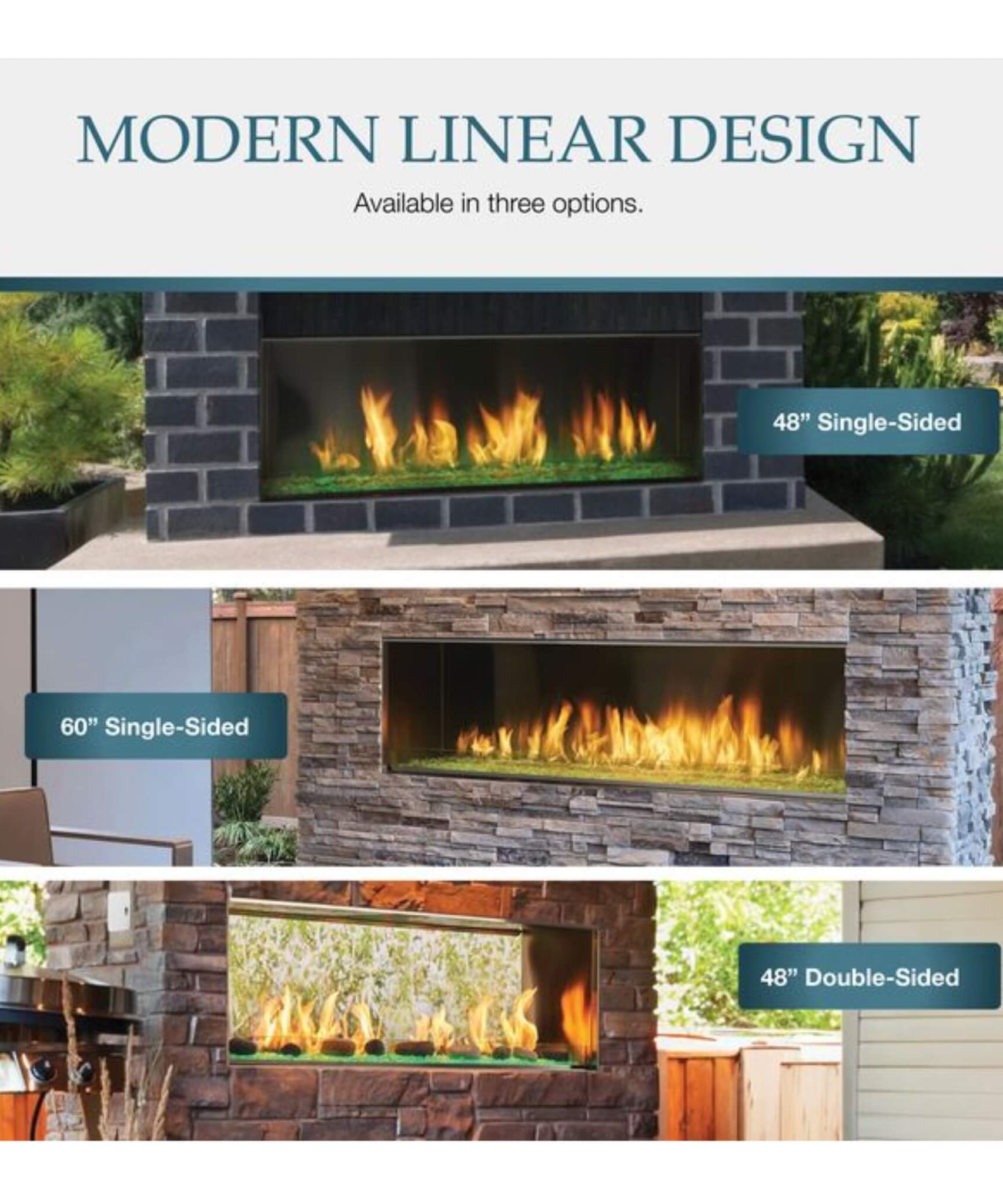 Majestic Lanai 48-Inch Single Sided Linear Outdoor Gas Fireplace [ODLANAIG-48] (SAK95127)