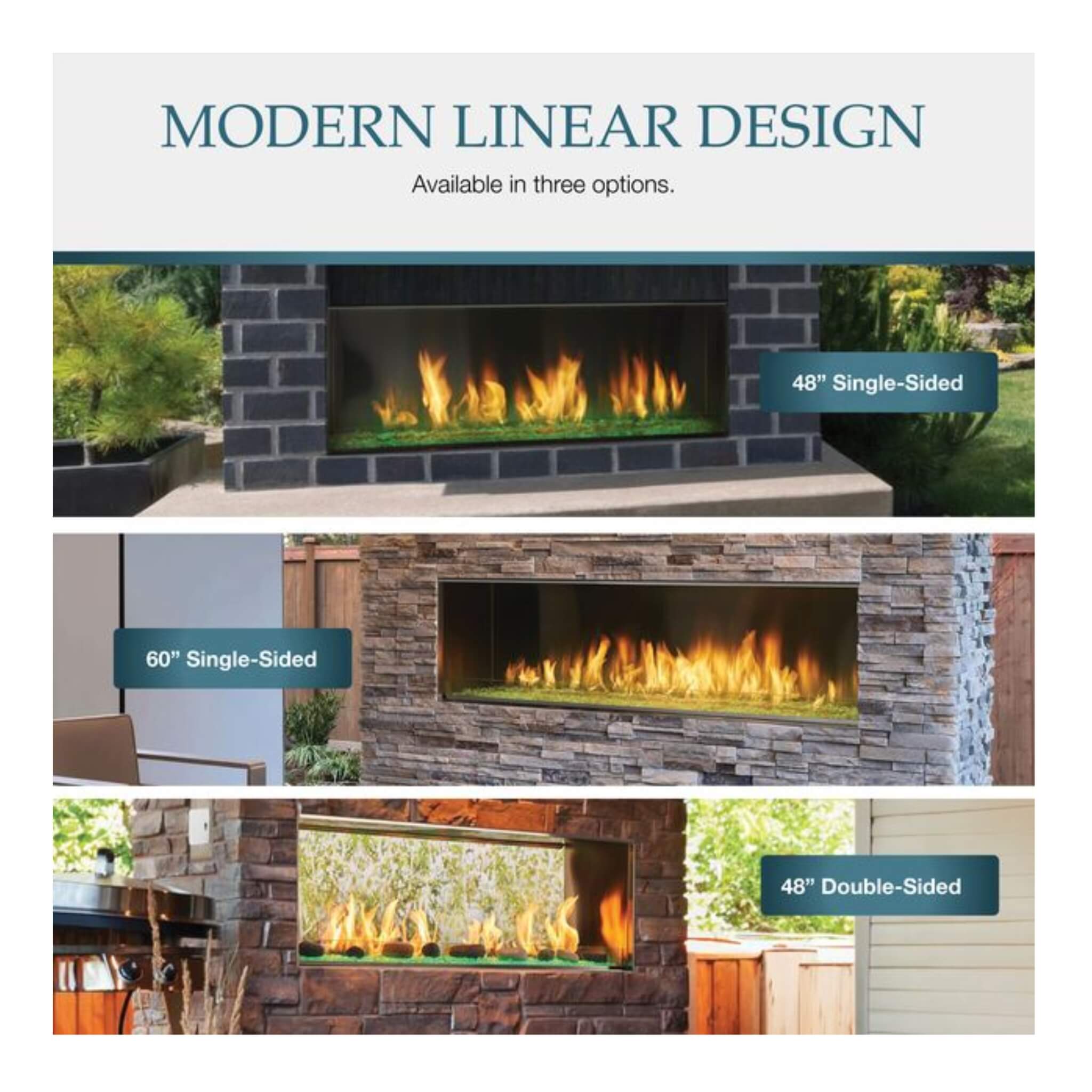 Majestic Lanai 48-Inch Single Sided Linear Outdoor Gas Fireplace [ODLANAIG-48] (SAK95127)