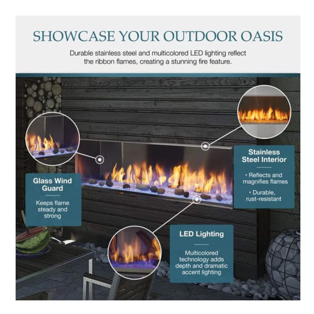 Majestic Lanai 48-Inch Single Sided Linear Outdoor Gas Fireplace [ODLANAIG-48] (SAK95127)