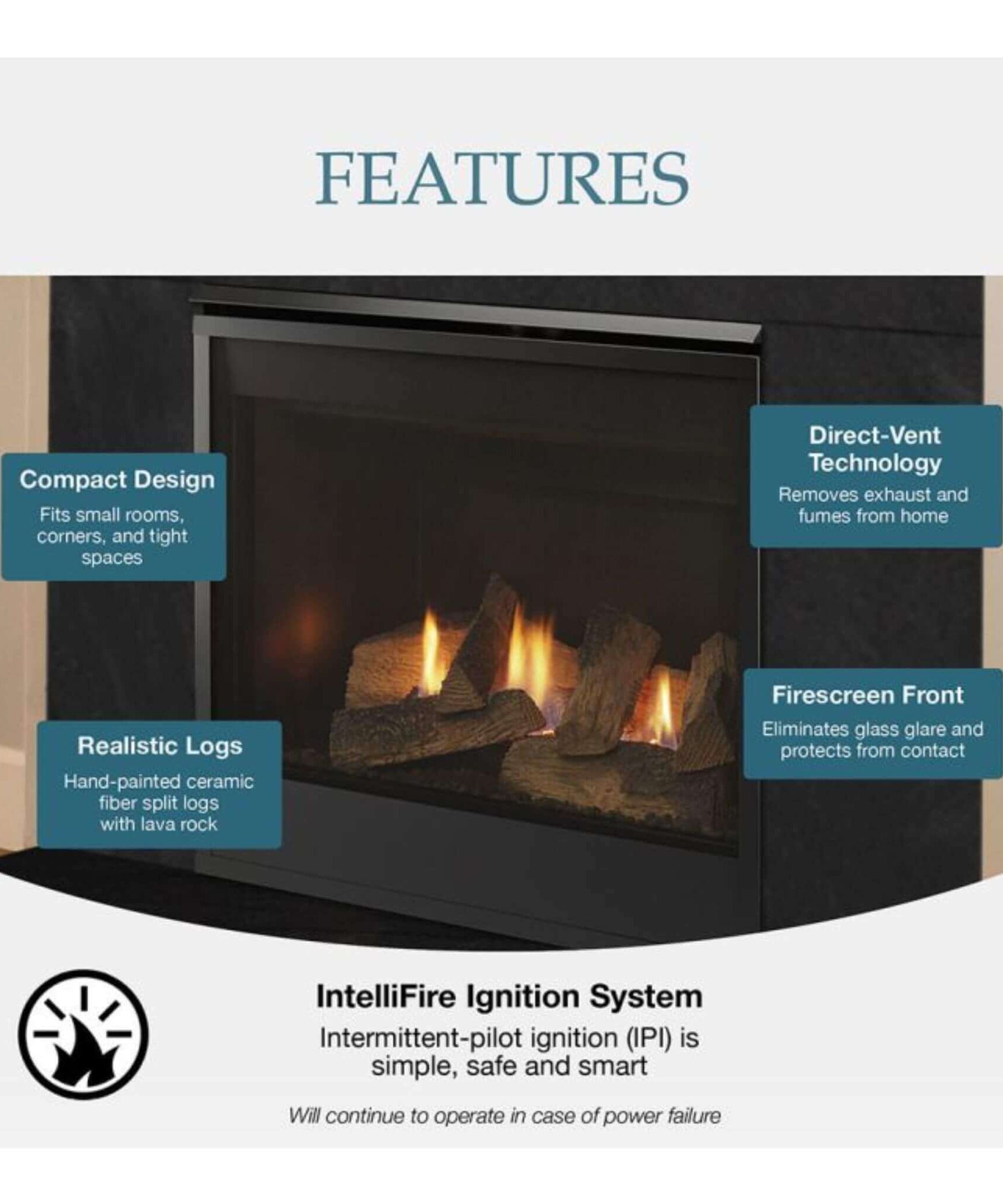 Majestic Mercury 32-Inch Direct Vent Natural Gas Fireplace [MERC32IN] (SAK15031)