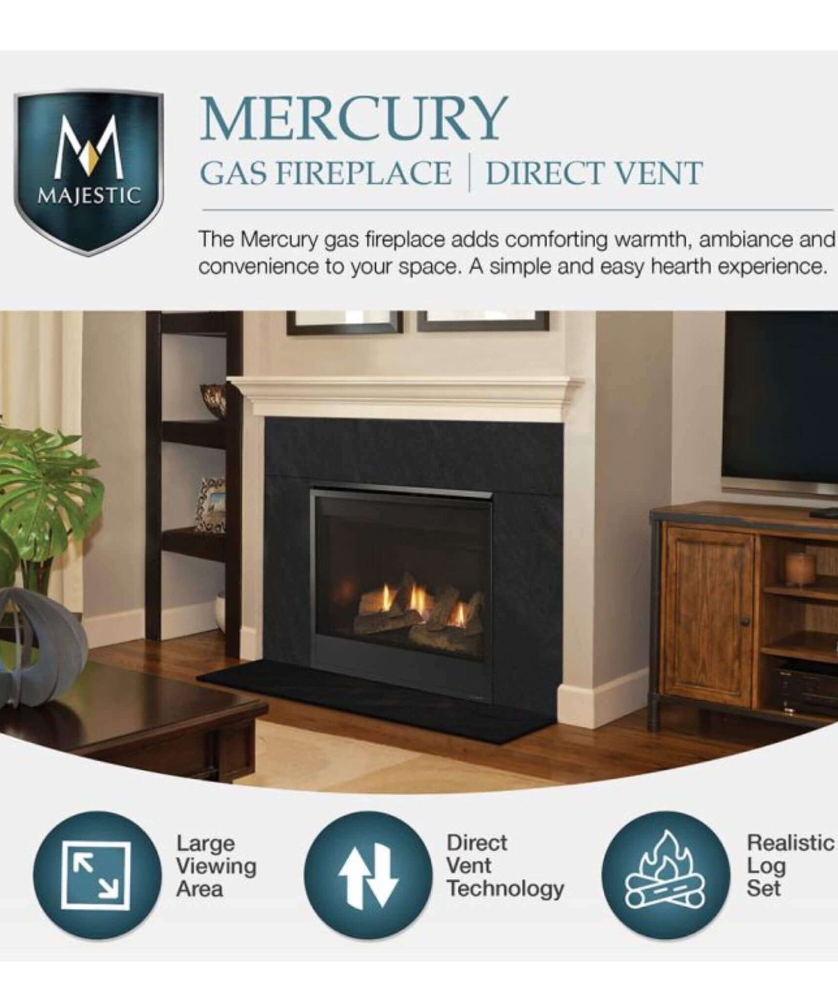 Majestic Mercury 32-Inch Direct Vent Natural Gas Fireplace [MERC32IN] (SAK15031)