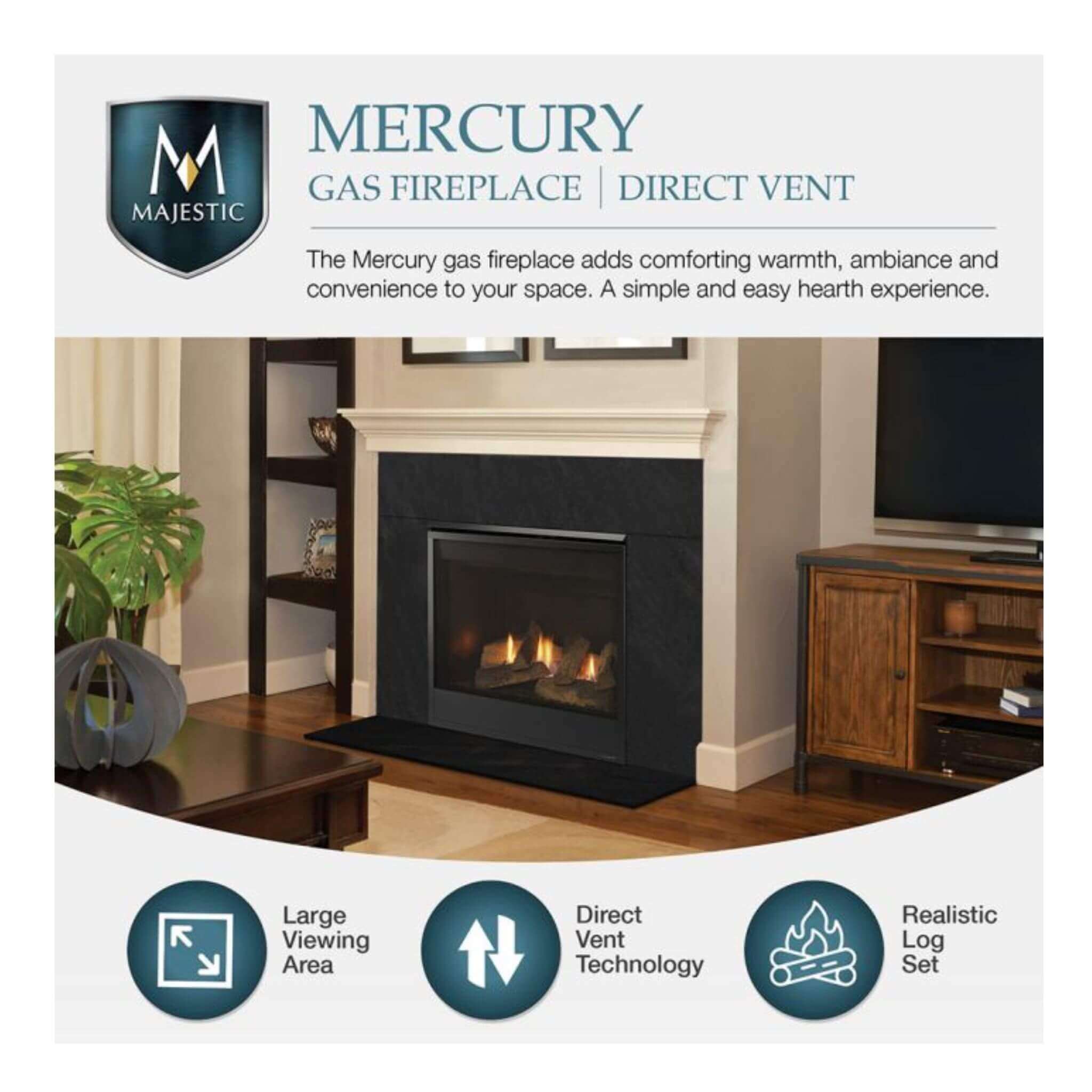 Majestic Mercury 32-Inch Direct Vent Natural Gas Fireplace [MERC32IN] (SAK15031)