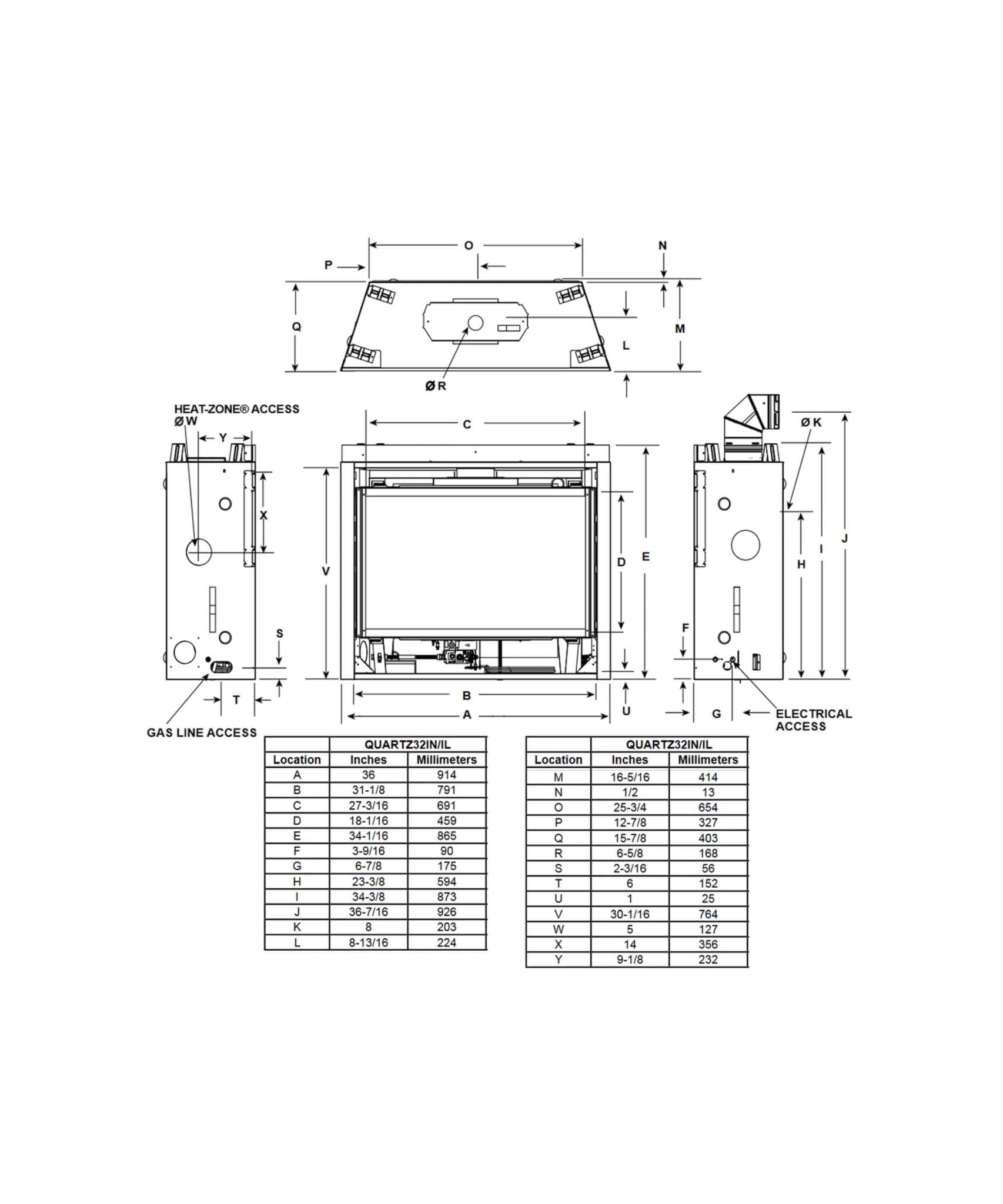 Majestic Quartz 32-Inch Direct Vent Natural Gas Fireplace [QUARTZ32IFTN] (SAK75142)