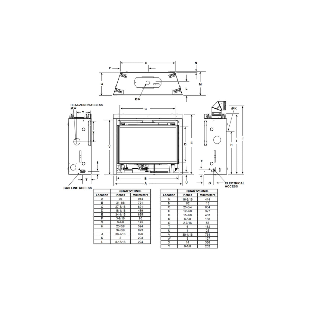 Majestic Quartz 32-Inch Direct Vent Natural Gas Fireplace [QUARTZ32IFTN] (SAK75142)