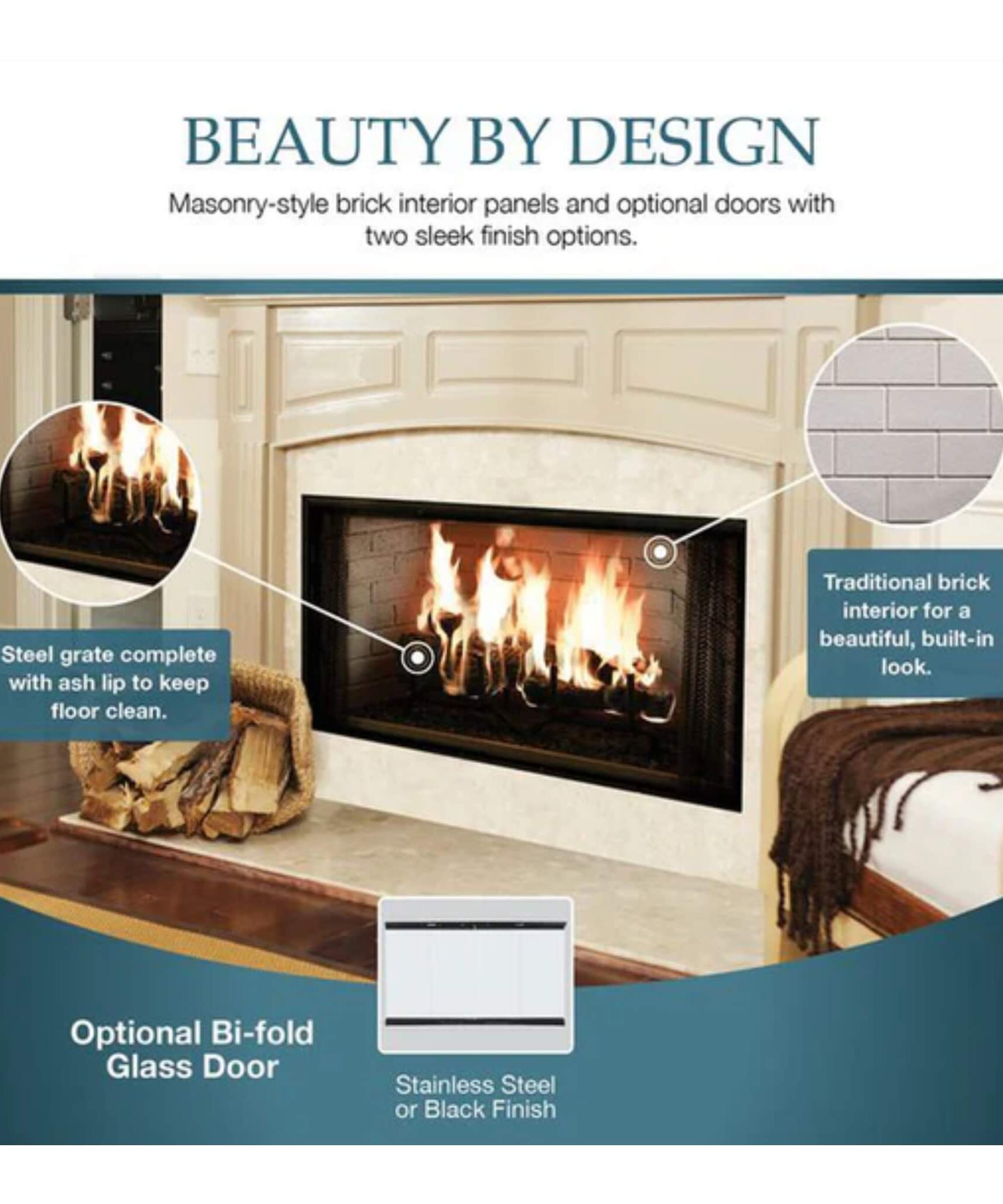 Majestic Royalton 42-Inch Wood-Burning Fireplace With Invisible Smoke Shield [BE42] (SAK14346)