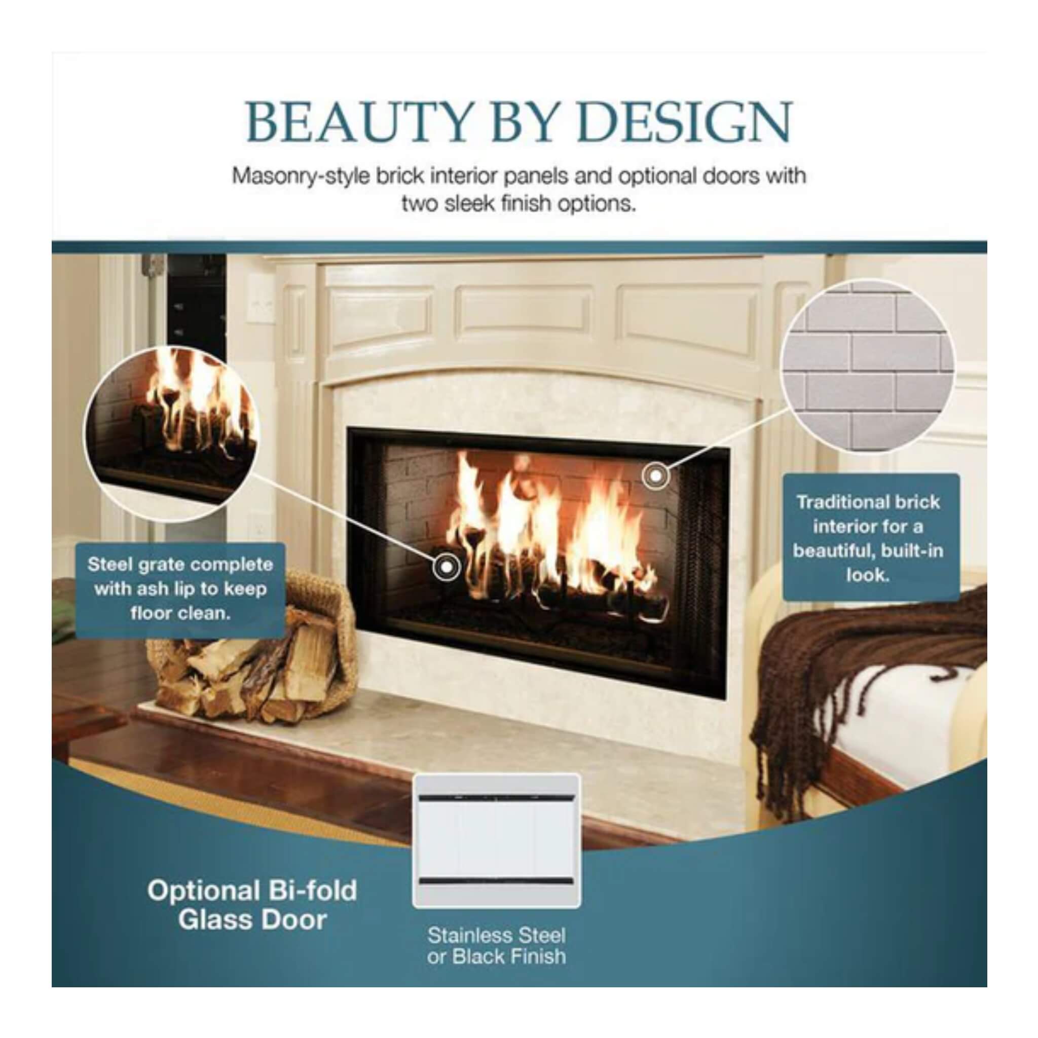 Majestic Royalton 42-Inch Wood-Burning Fireplace With Invisible Smoke Shield [BE42] (SAK14346)