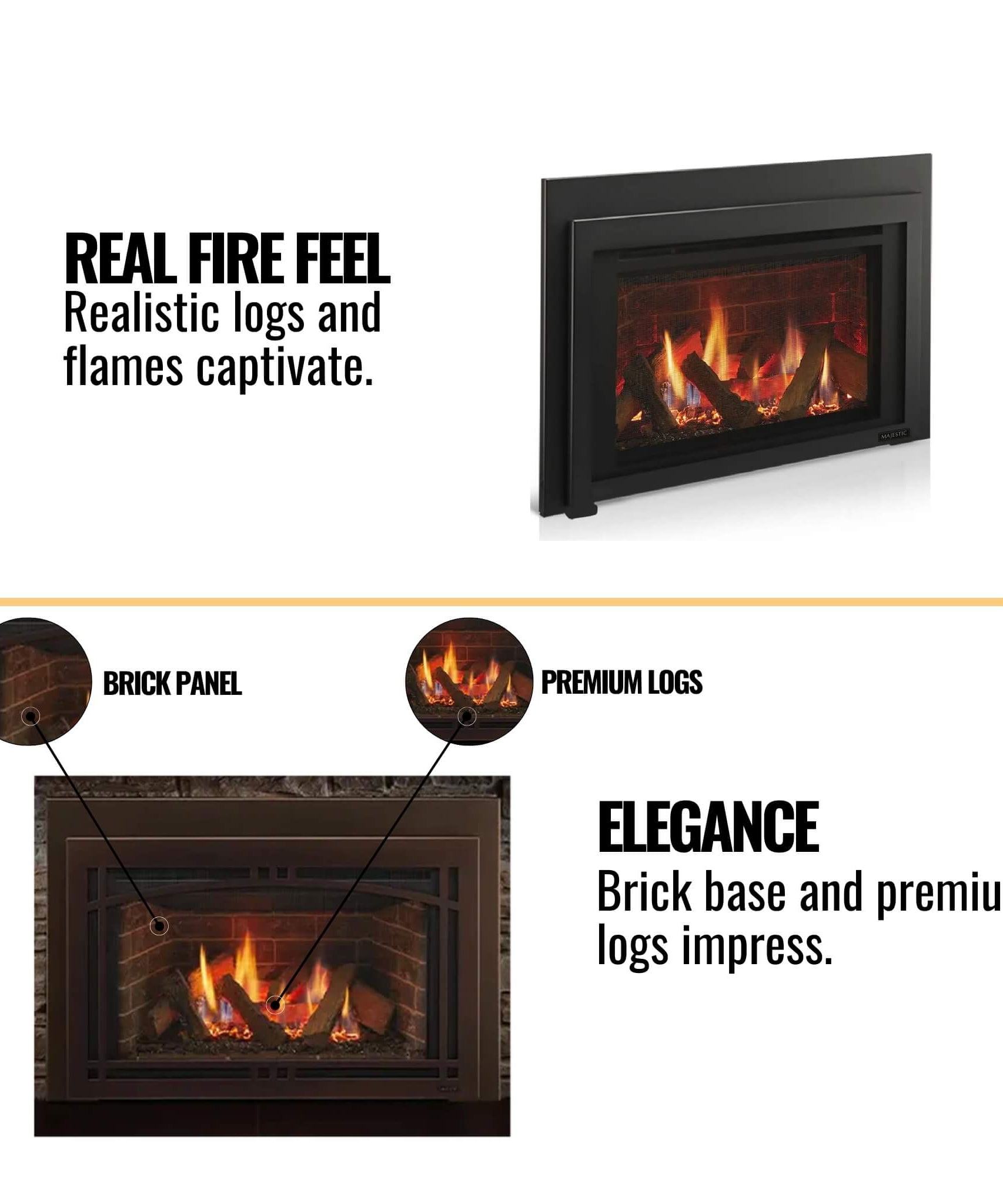 Majestic Ruby 30-Inch Direct Vent Natural Gas Insert With Intellifire Touch Ignition [RUBY30IN] (SAK52891)