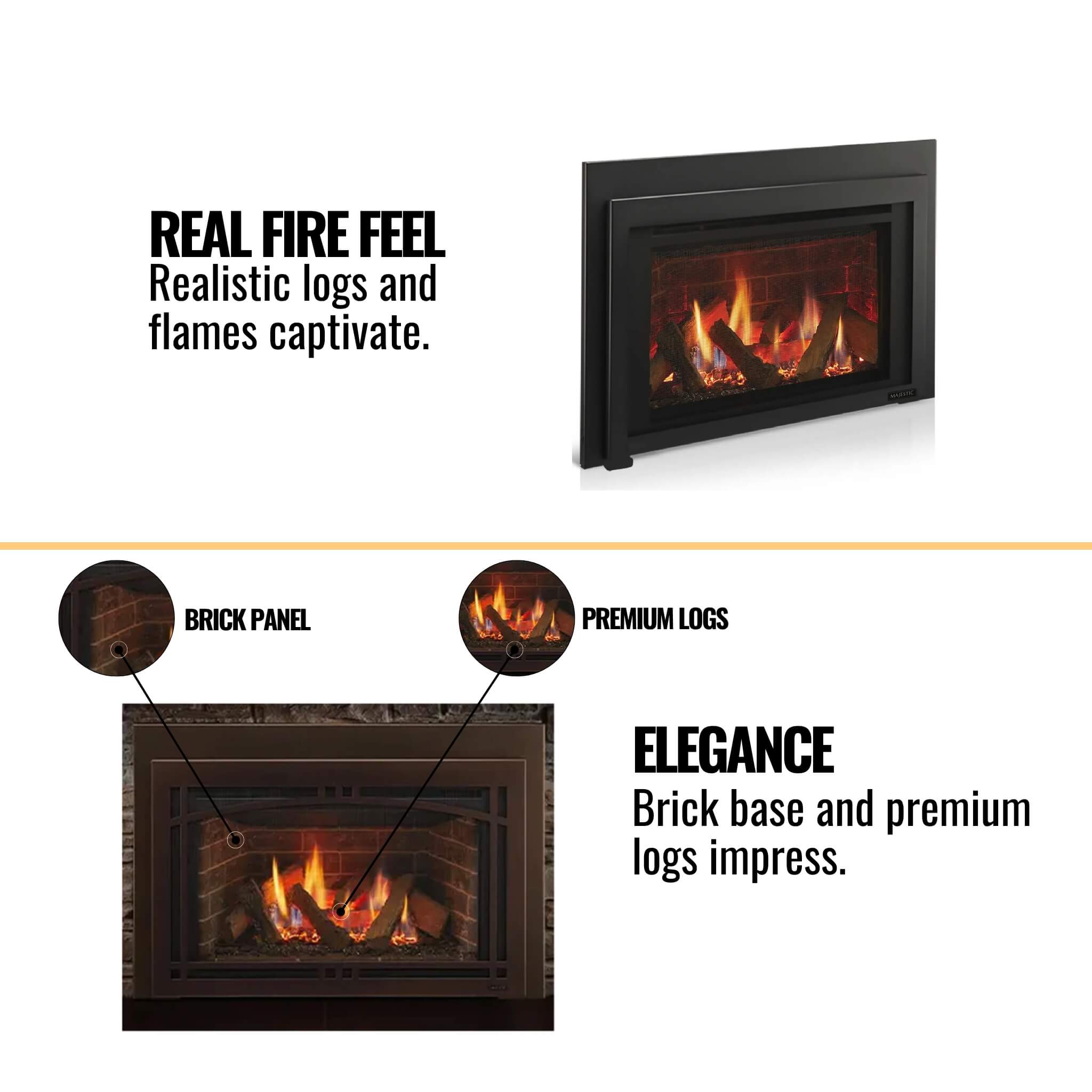 Majestic Ruby 30-Inch Direct Vent Natural Gas Insert With Intellifire Touch Ignition [RUBY30IN] (SAK52891)