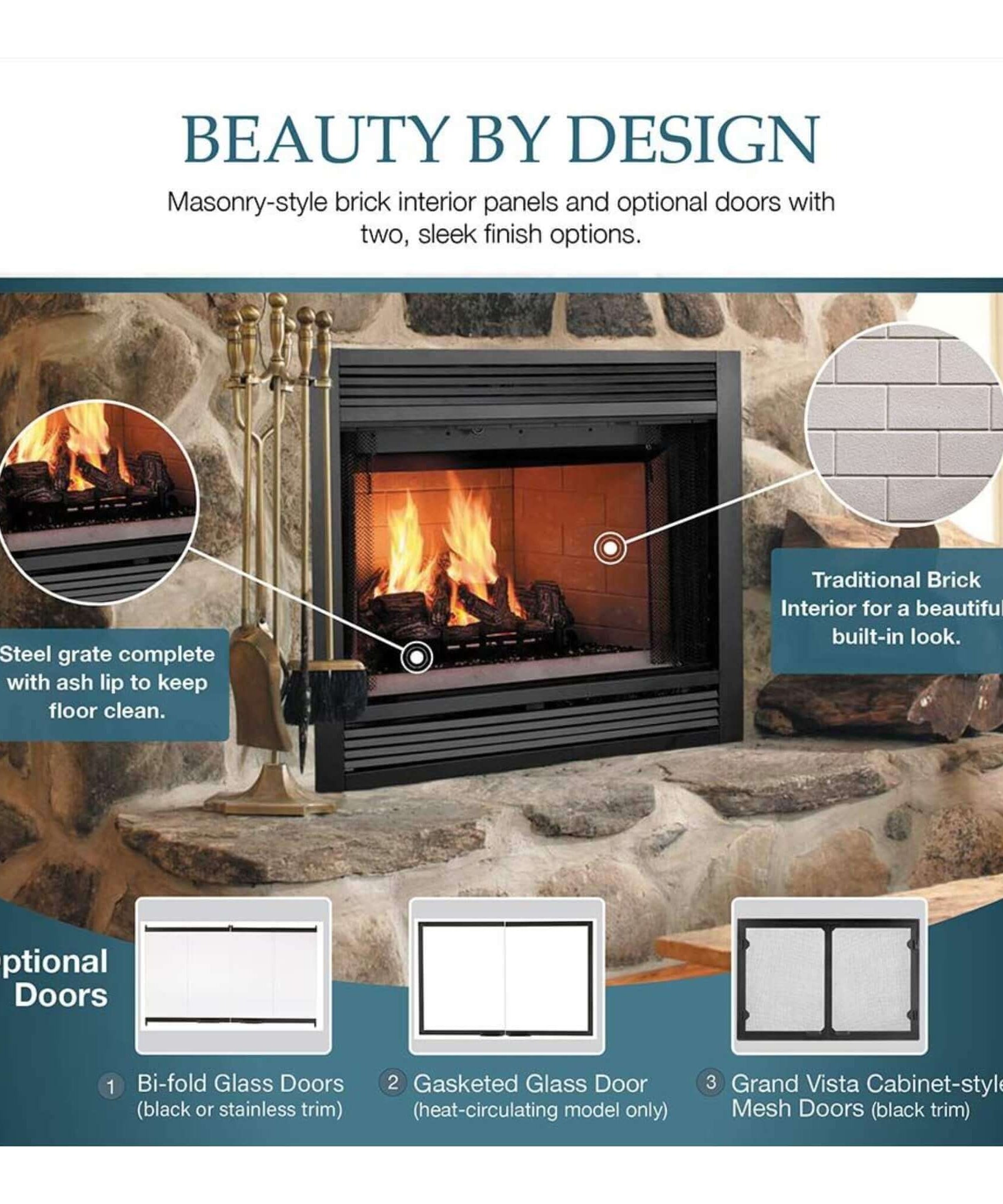 Majestic Sovereign 42-Inch Black Wood Burning Fireplace [SA42R/C] (SAK59347)