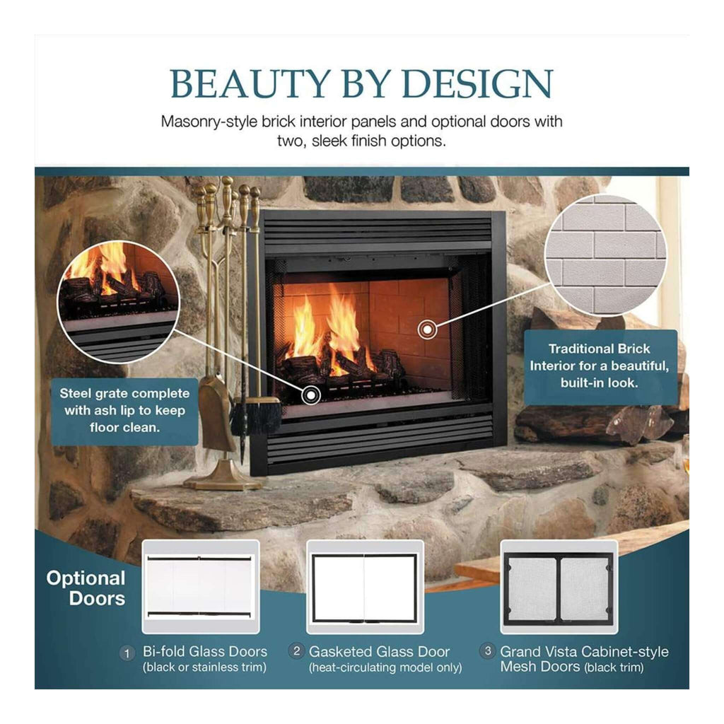 Majestic Sovereign 42-Inch Black Wood Burning Fireplace [SA42R/C] (SAK59347)