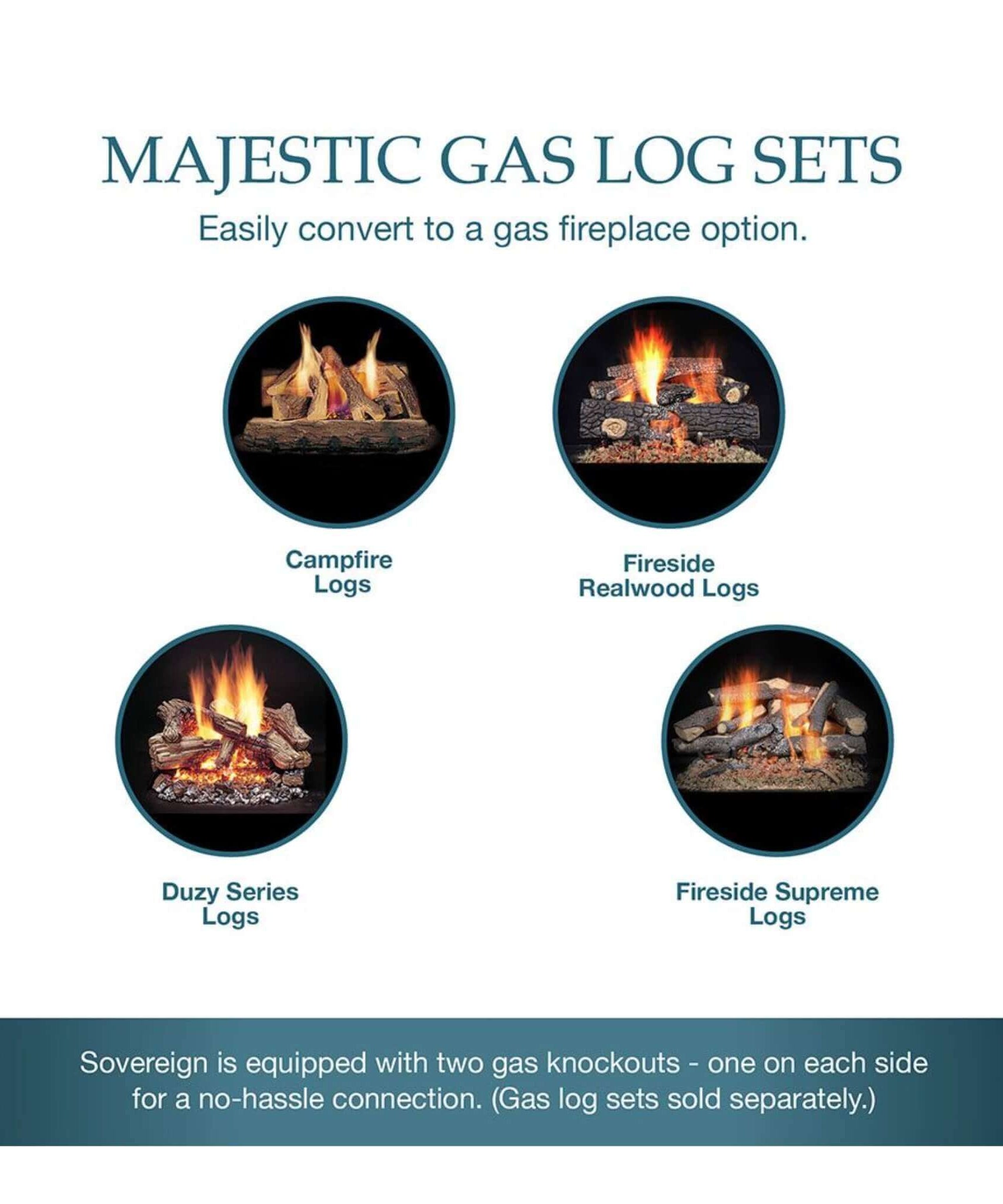 Majestic Sovereign 42-Inch Black Wood Burning Fireplace [SA42R/C] (SAK59347)