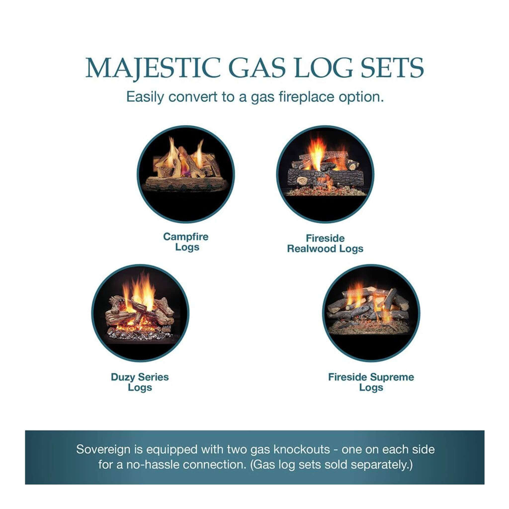 Majestic Sovereign 42-Inch Black Wood Burning Fireplace [SA42R/C] (SAK59347)