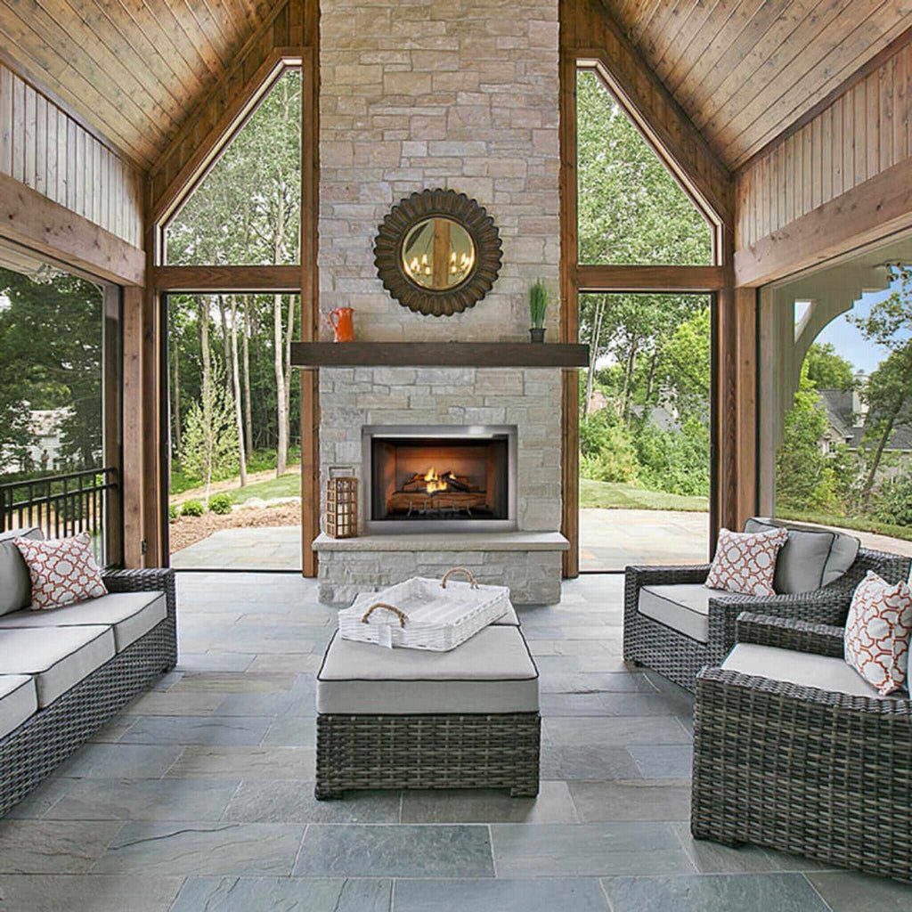 Majestic Vesper 42-Inch Traditional Concrete Refractory Outdoor Gas Fireplace [VOFB42-T] (SAK61435)