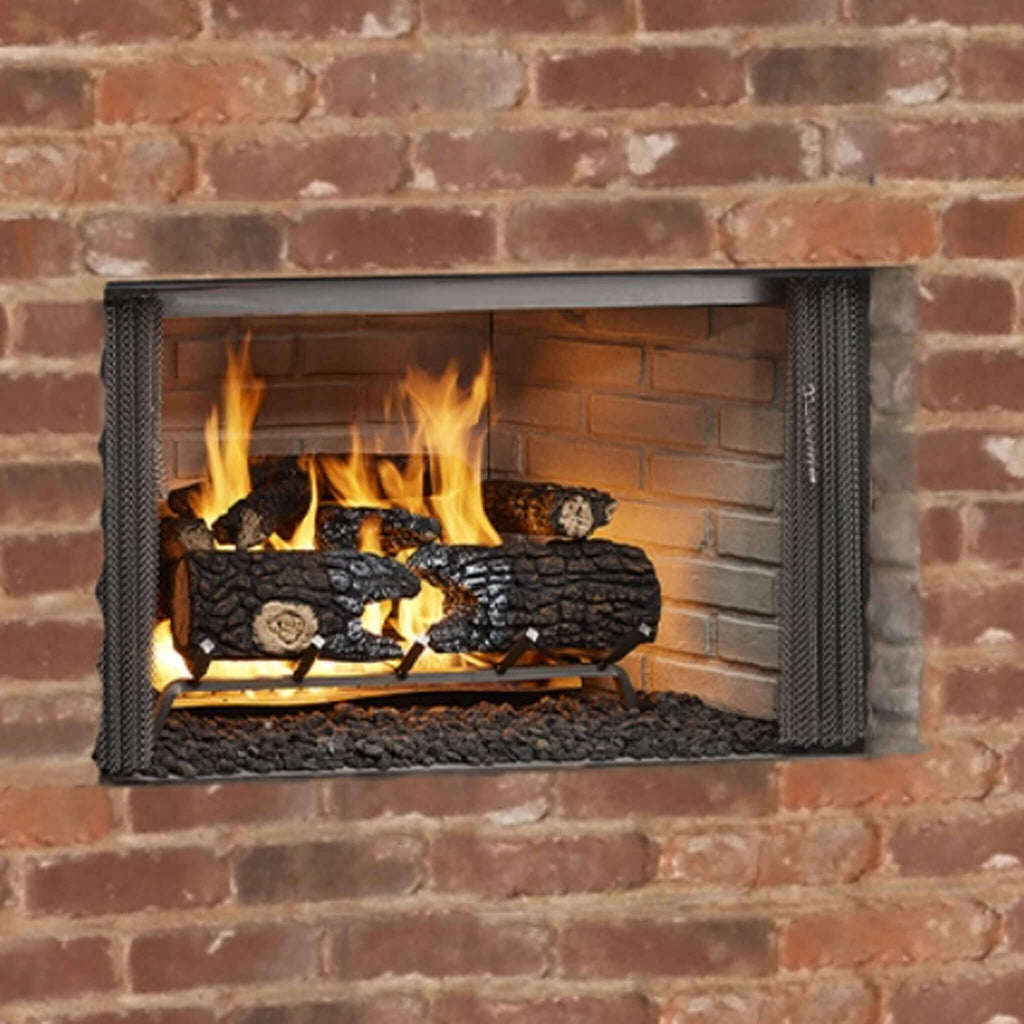 Majestic Villawood 42-Inch Traditional Refractory Outdoor Wood Burning Fireplace [ODVILLA-42T-B] (SAK14358)