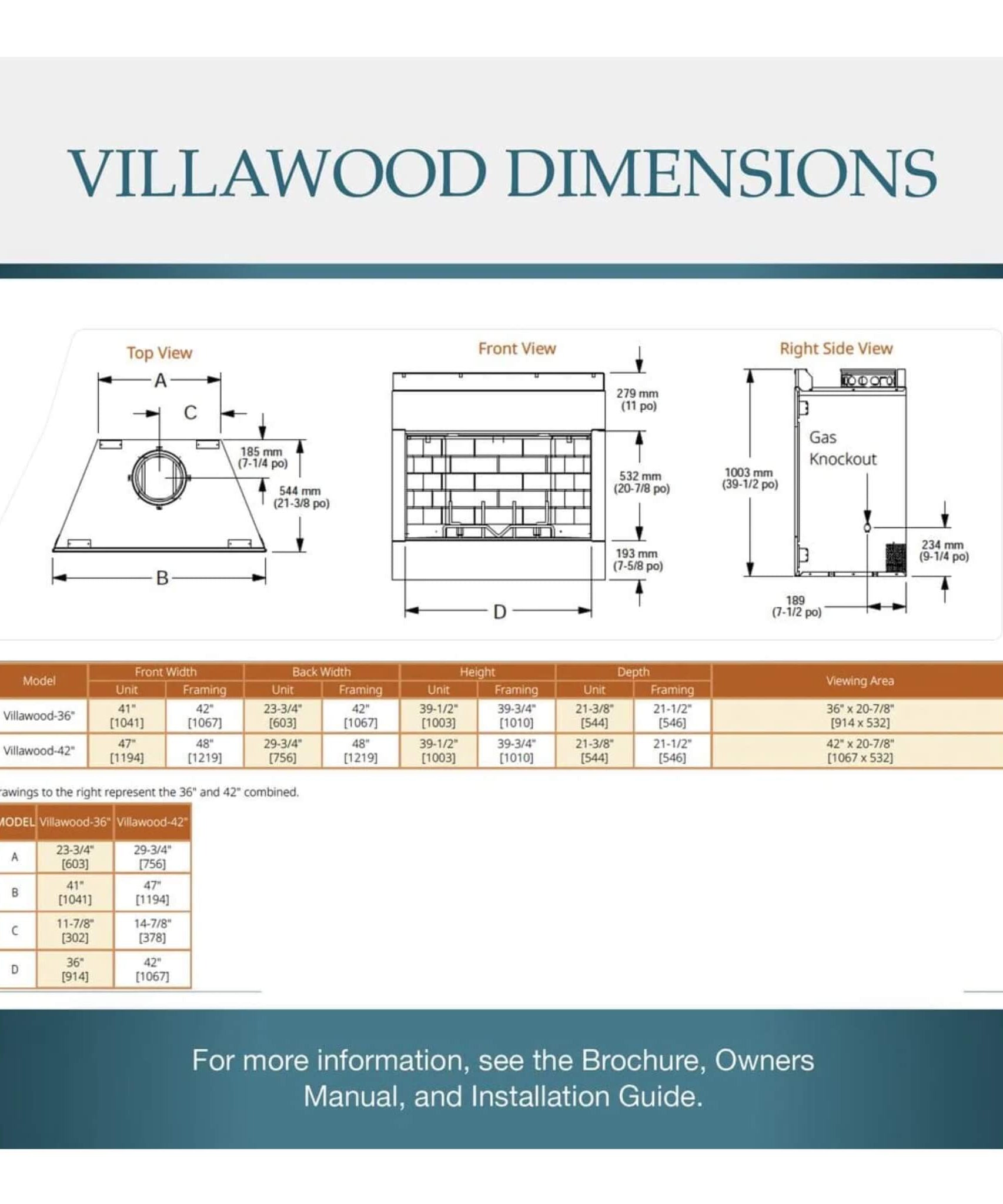 Majestic Villawood 42-Inch Traditional Refractory Outdoor Wood Burning Fireplace [ODVILLA-42T-B] (SAK14358)