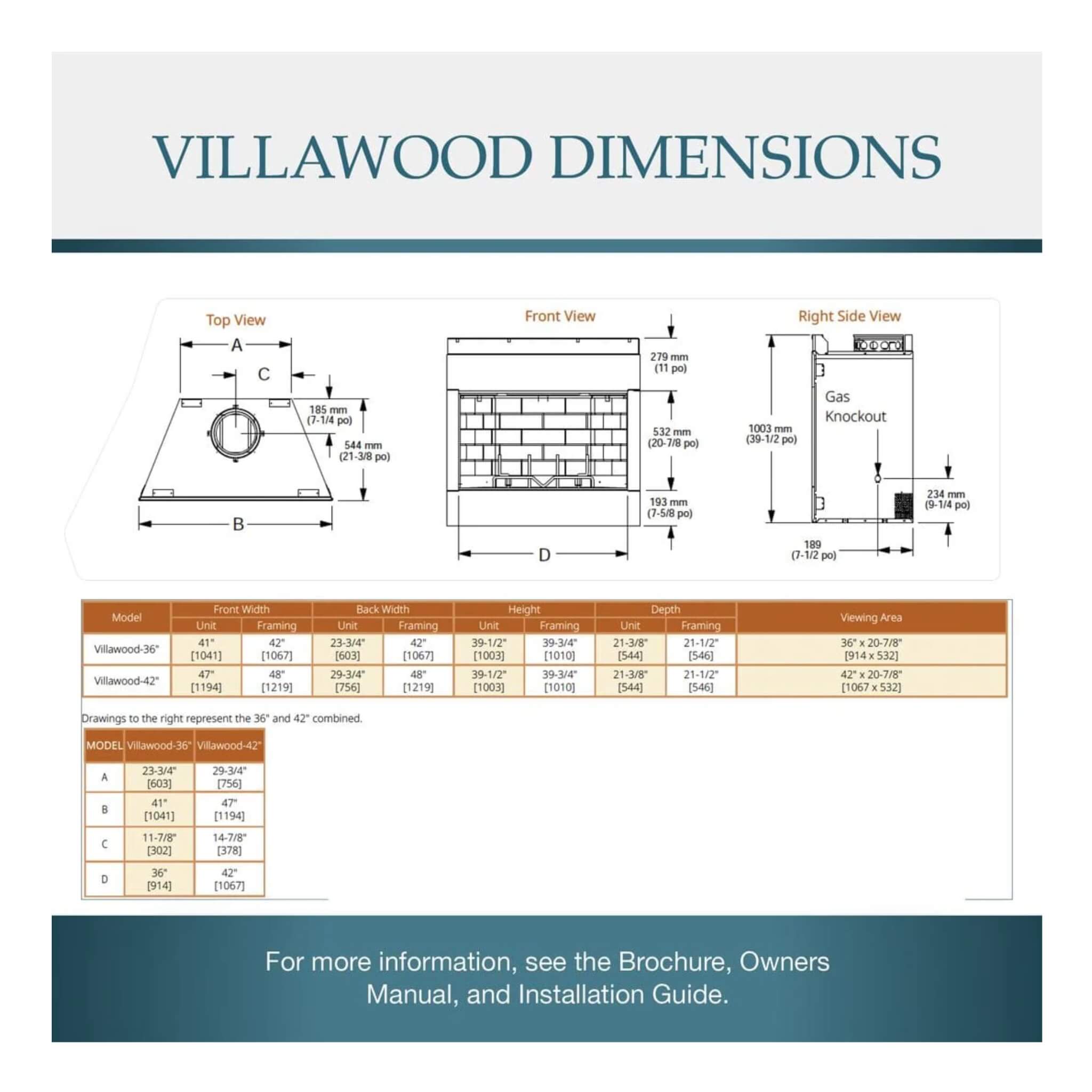Majestic Villawood 42-Inch Traditional Refractory Outdoor Wood Burning Fireplace [ODVILLA-42T-B] (SAK14358)