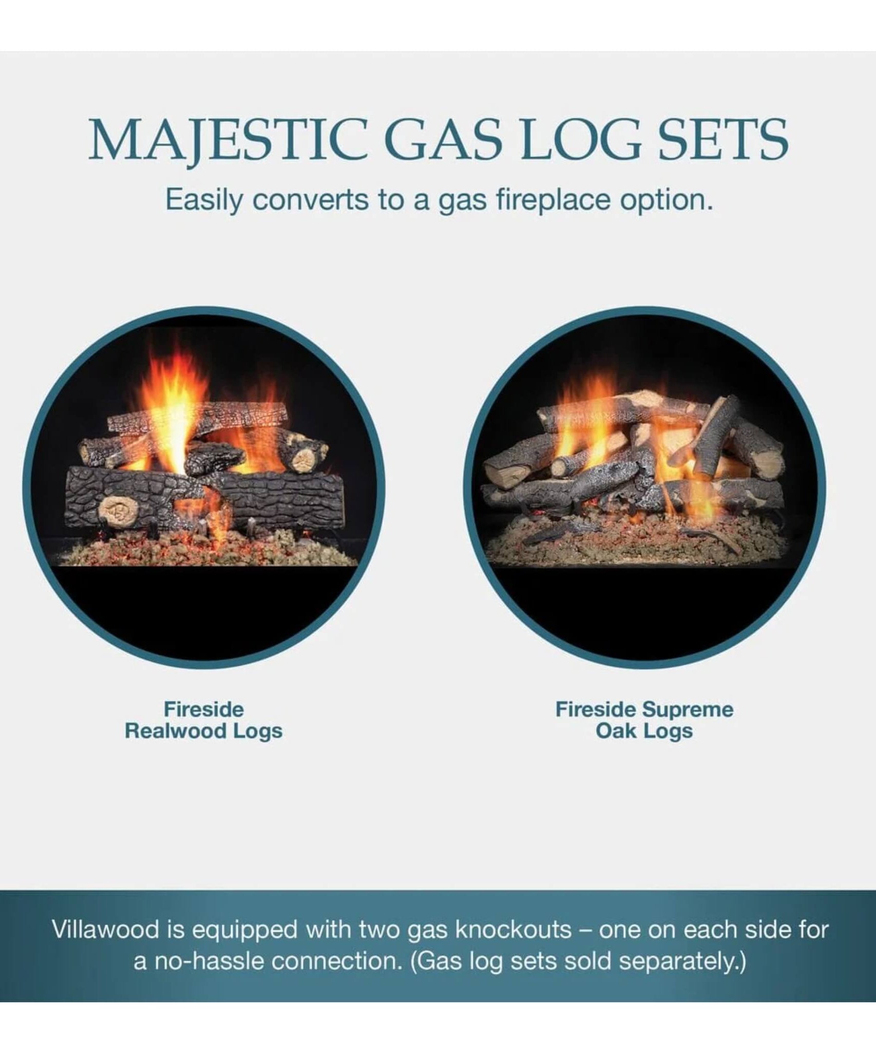 Majestic Villawood 42-Inch Traditional Refractory Outdoor Wood Burning Fireplace [ODVILLA-42T-B] (SAK14358)