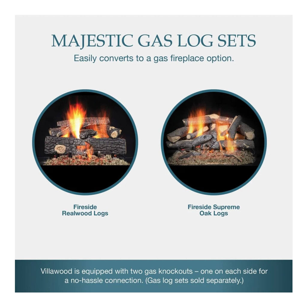 Majestic Villawood 42-Inch Traditional Refractory Outdoor Wood Burning Fireplace [ODVILLA-42T-B] (SAK14358)
