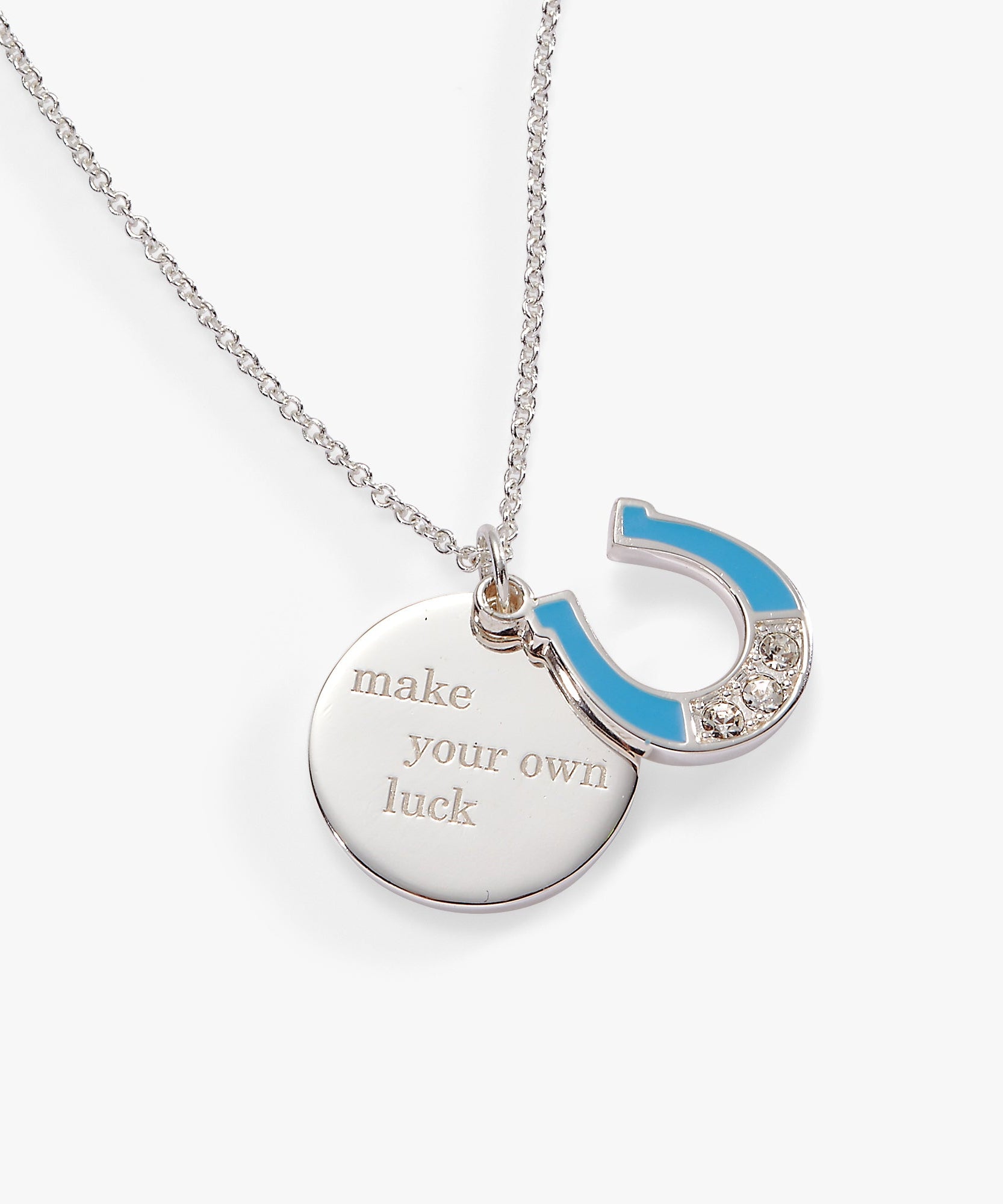 “Make Your Own Luck” Duo Charm Pendant Necklace