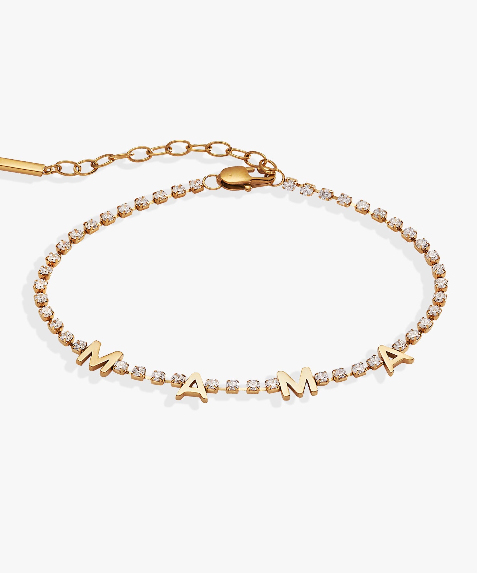 'Mama' Crystal Tennis Bracelet