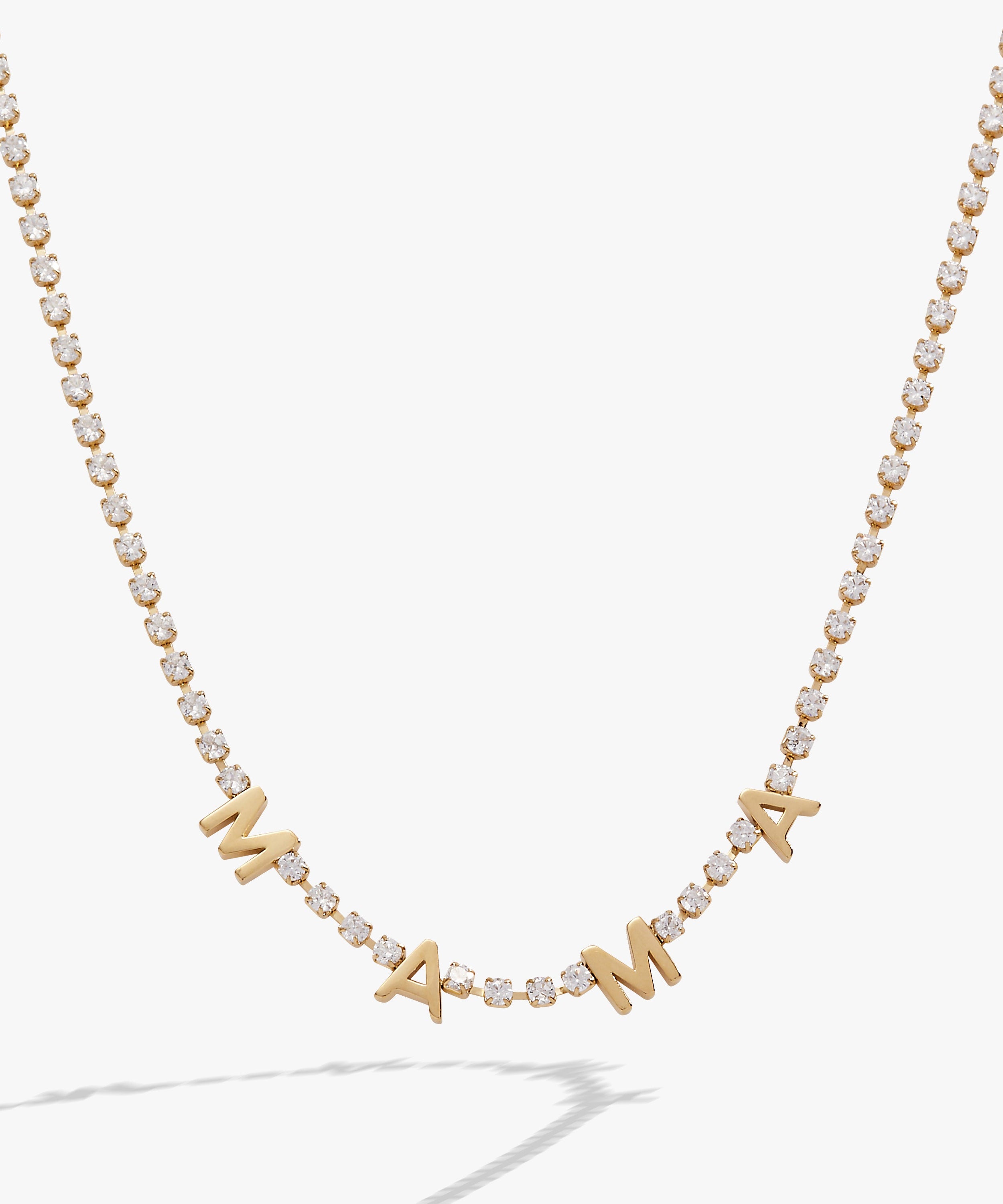 "Mama" Crystal Tennis Necklace