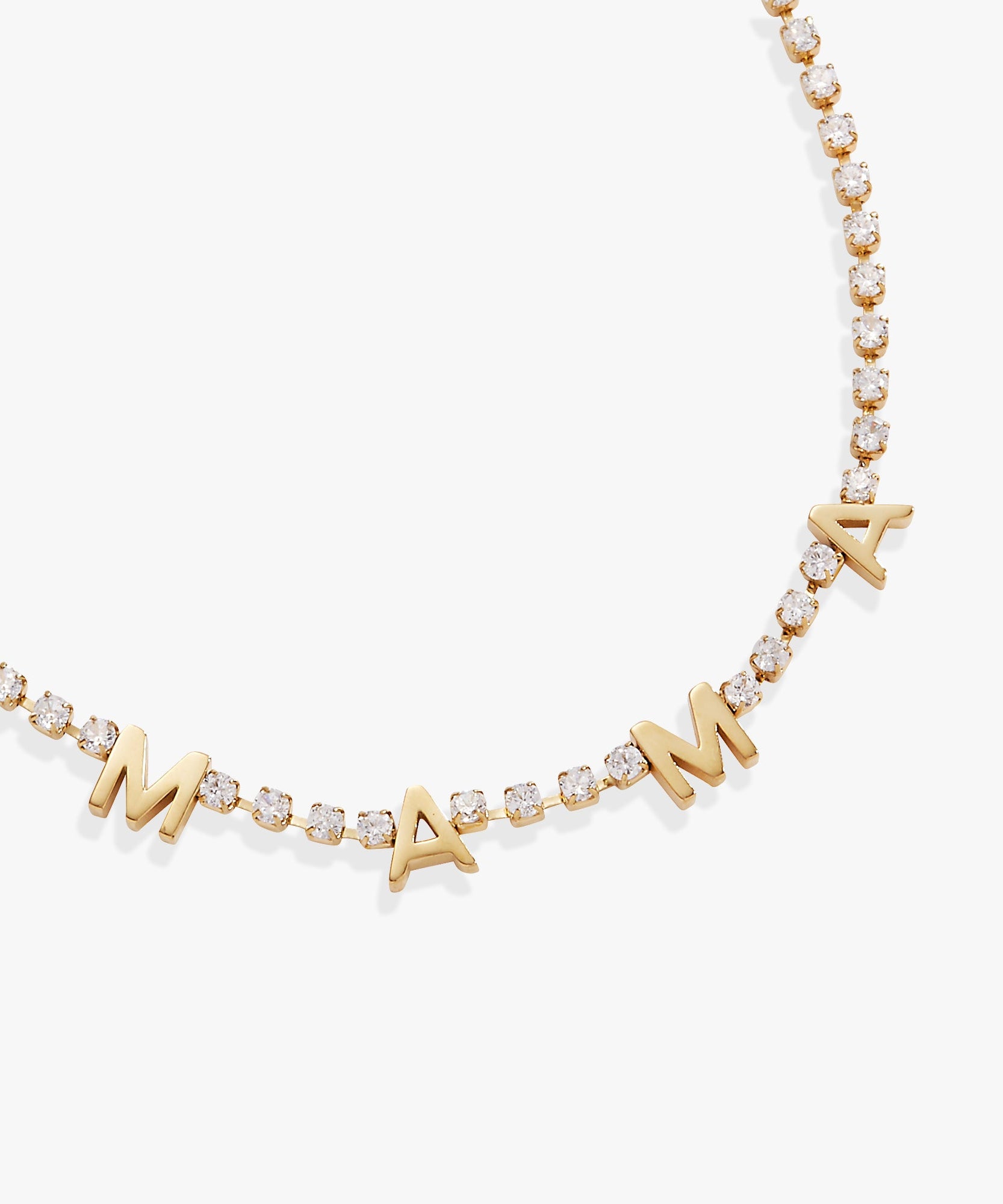 "Mama" Crystal Tennis Necklace