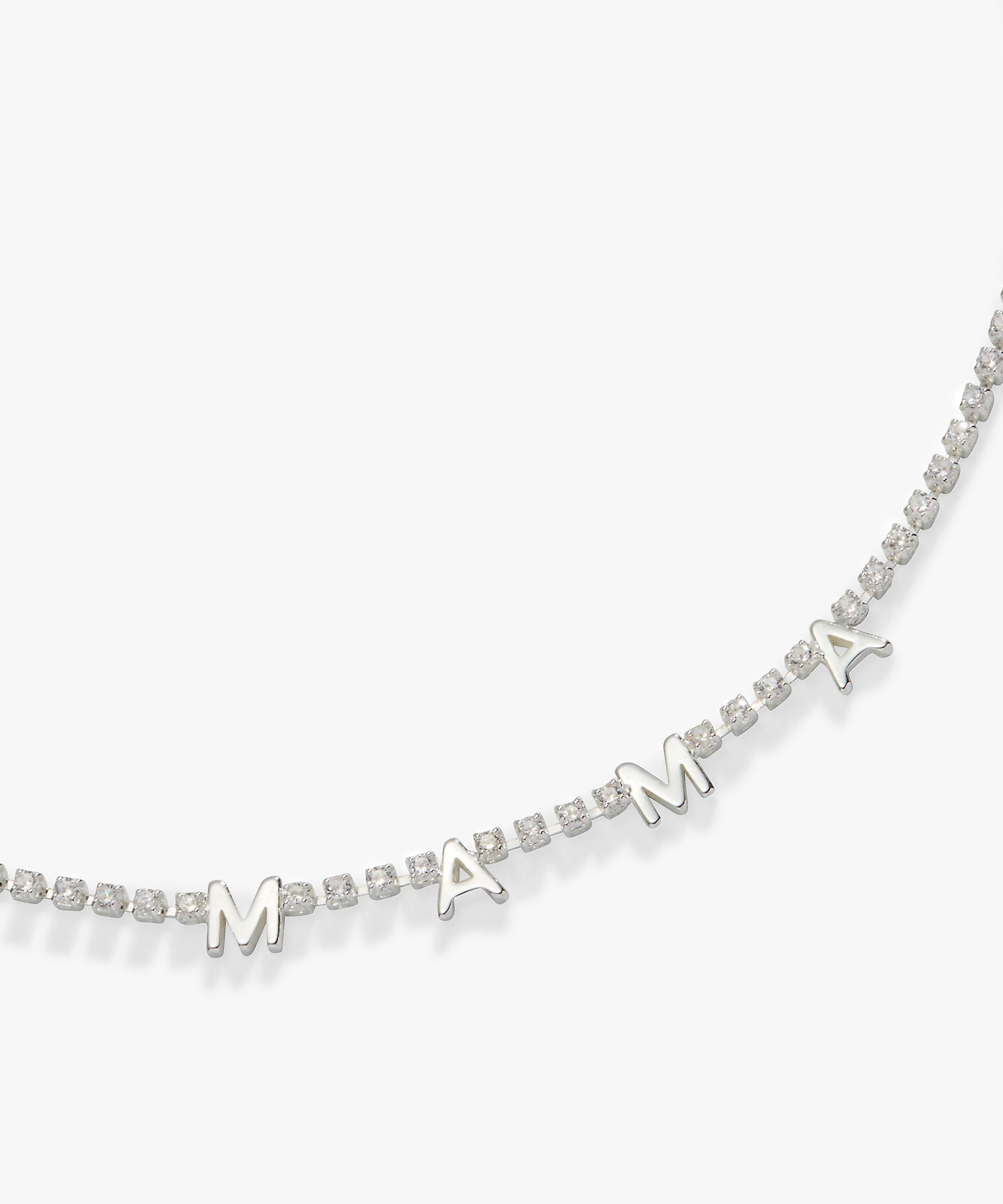 Mama Crystal Tennis Necklace