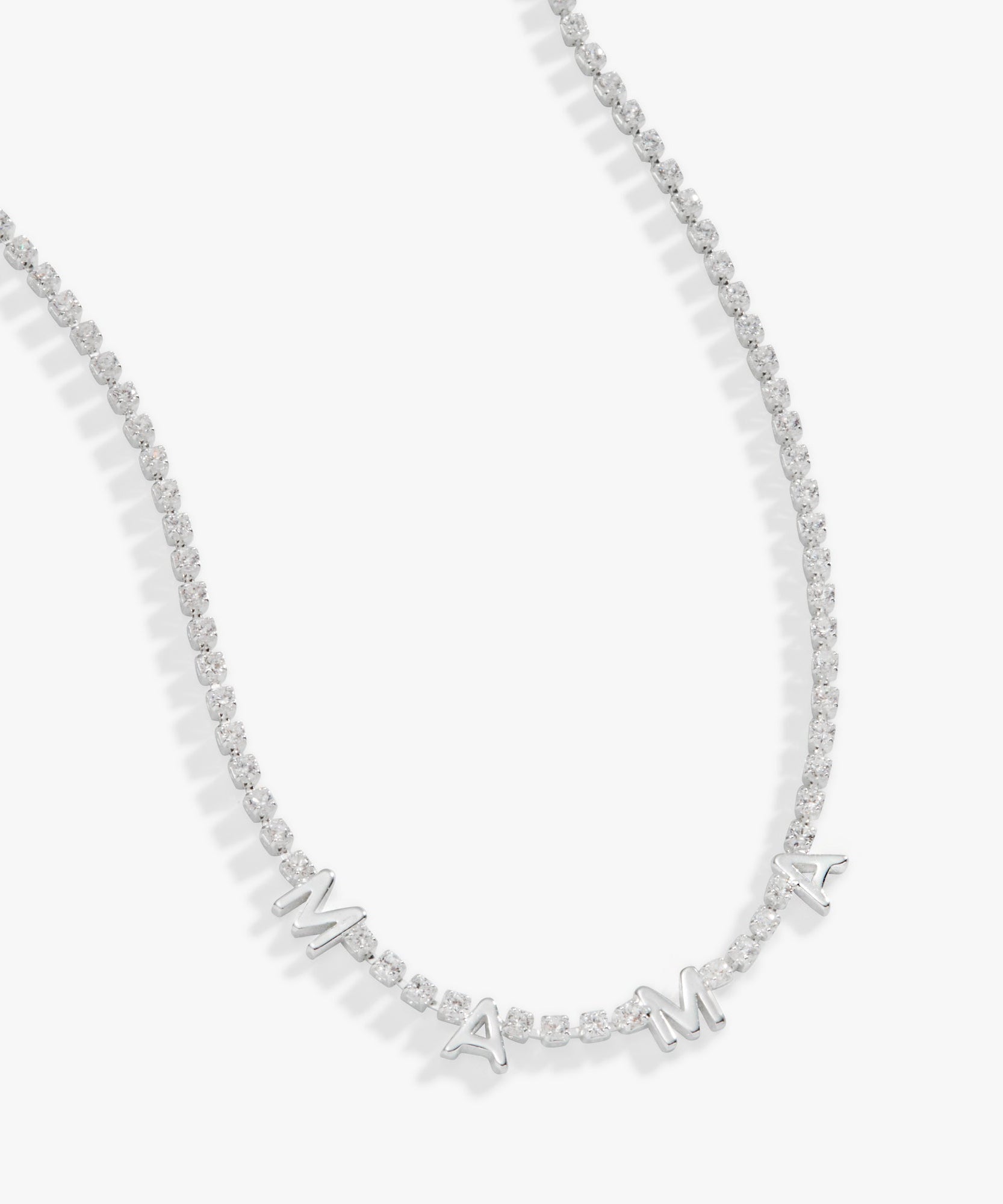 Mama Crystal Tennis Necklace