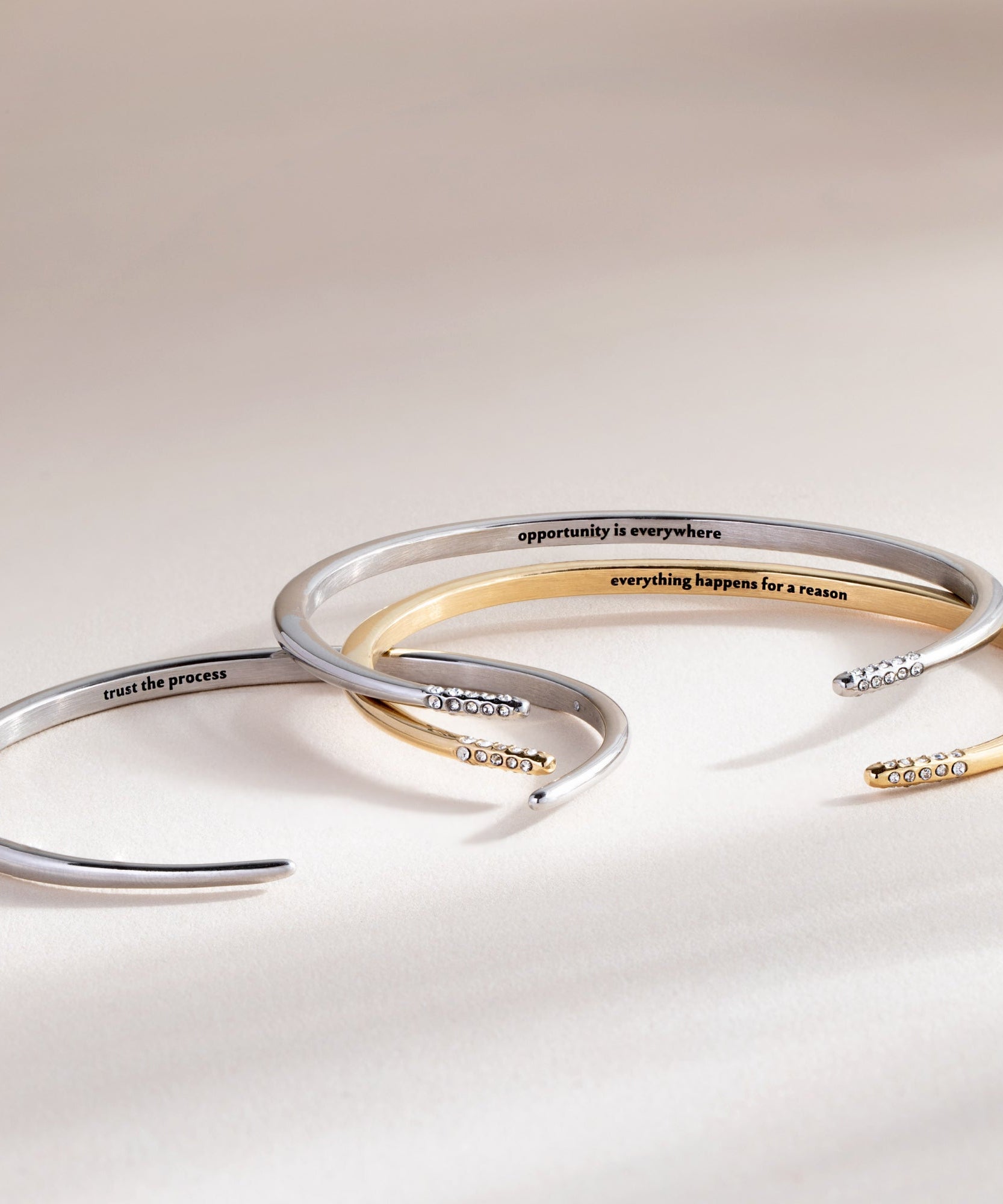 “Trust the Process” Open Tusk Cuff Bracelet