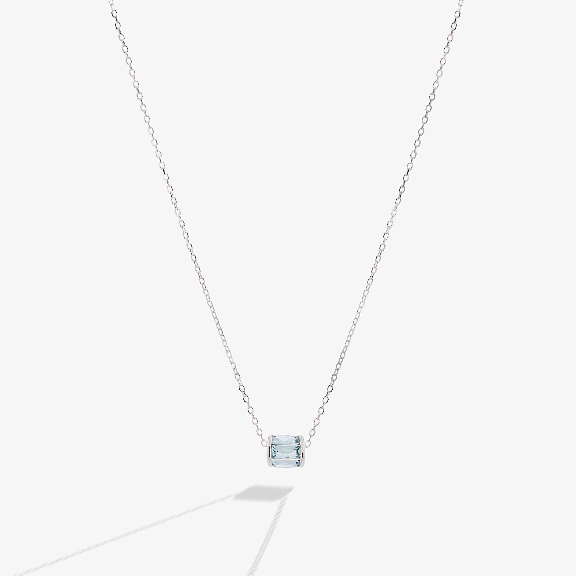 March Birthstone Precious Pendant Necklace