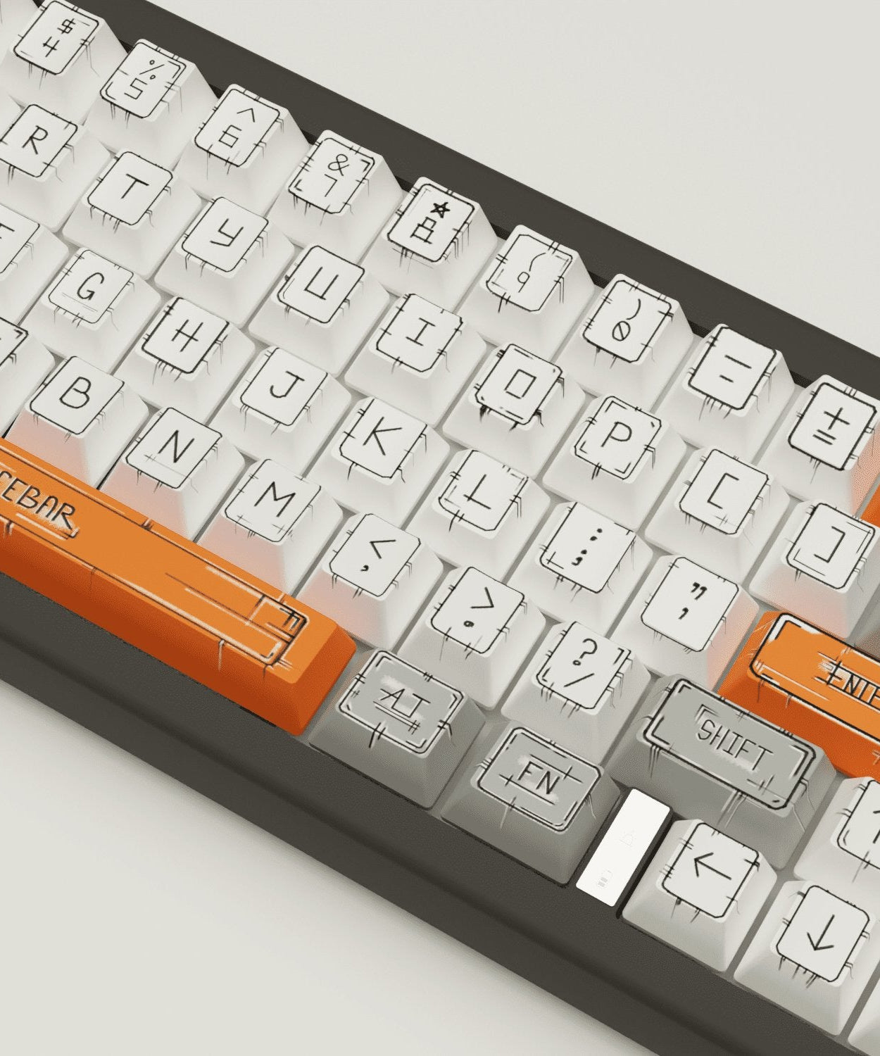 Marker Design Keycaps and Mechanical Keyboard