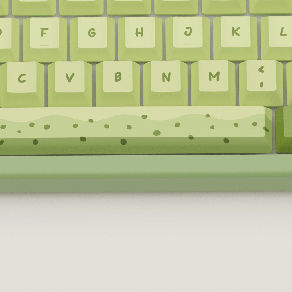 Matcha Boba Design Keycaps and Mechanical Keyboard