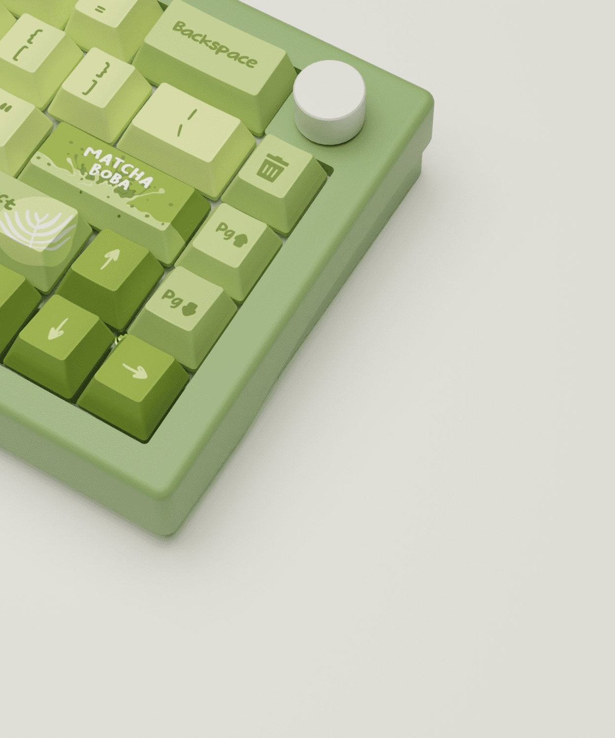 Matcha Boba Design Keycaps and Mechanical Keyboard