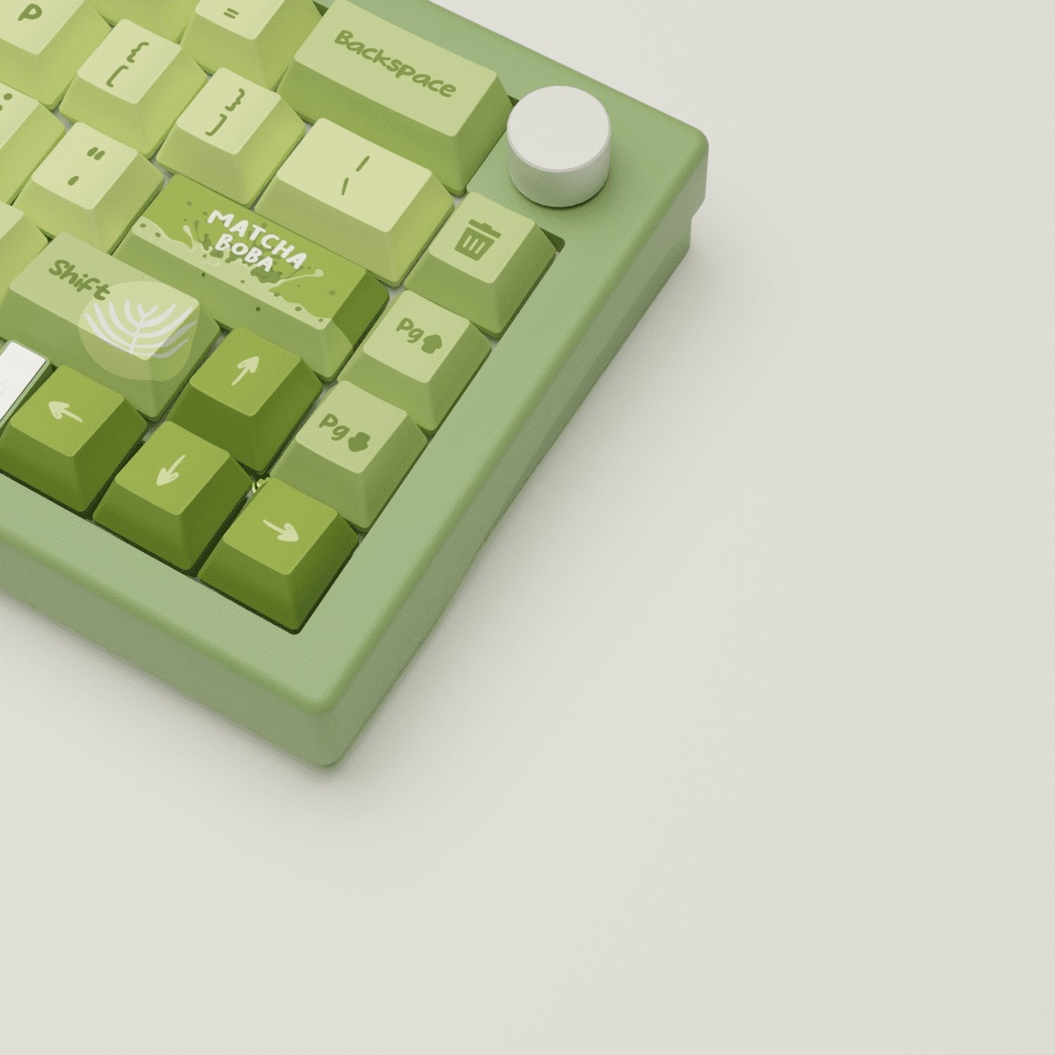 Matcha Boba Design Keycaps and Mechanical Keyboard