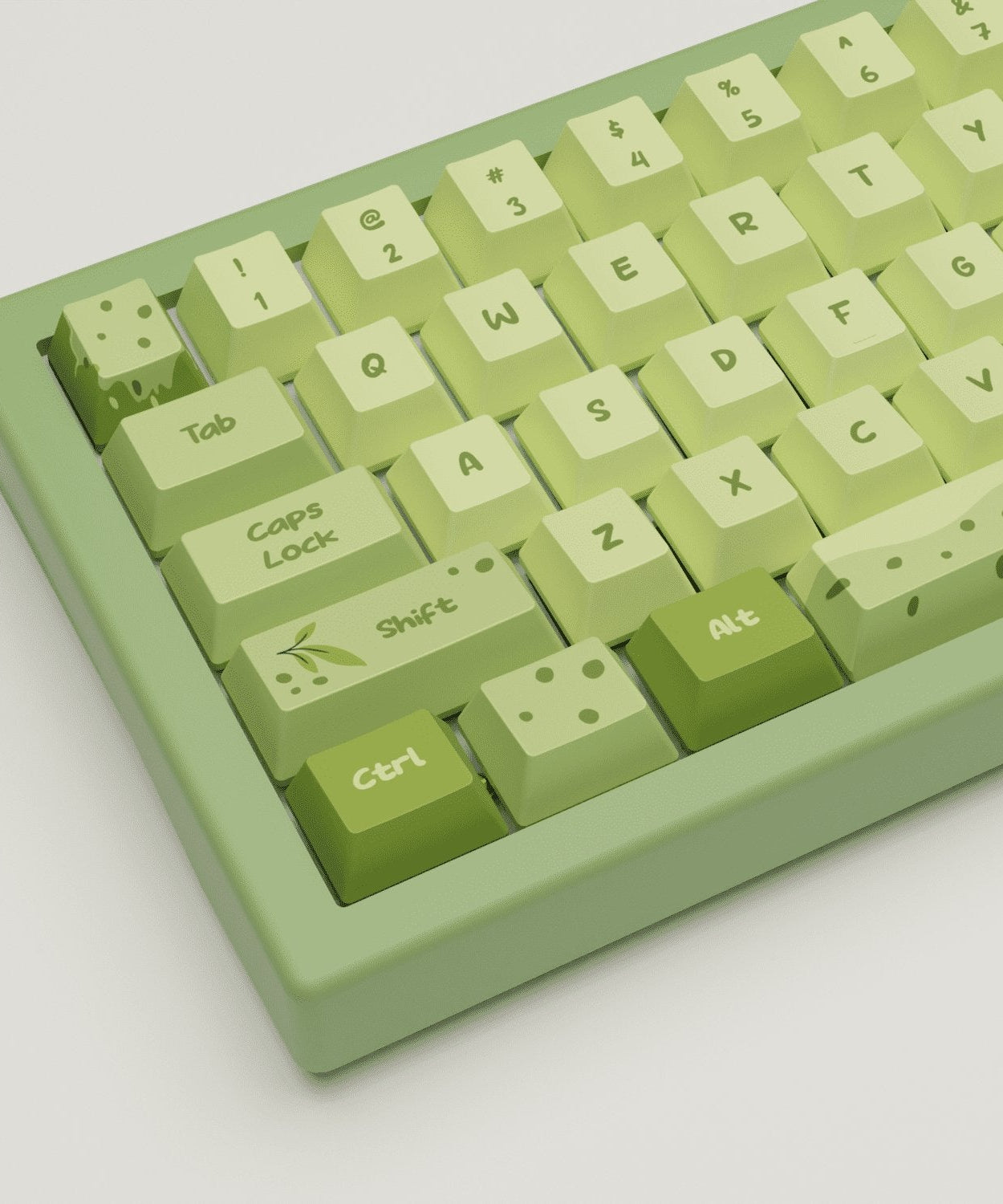 Matcha Boba Design Keycaps and Mechanical Keyboard