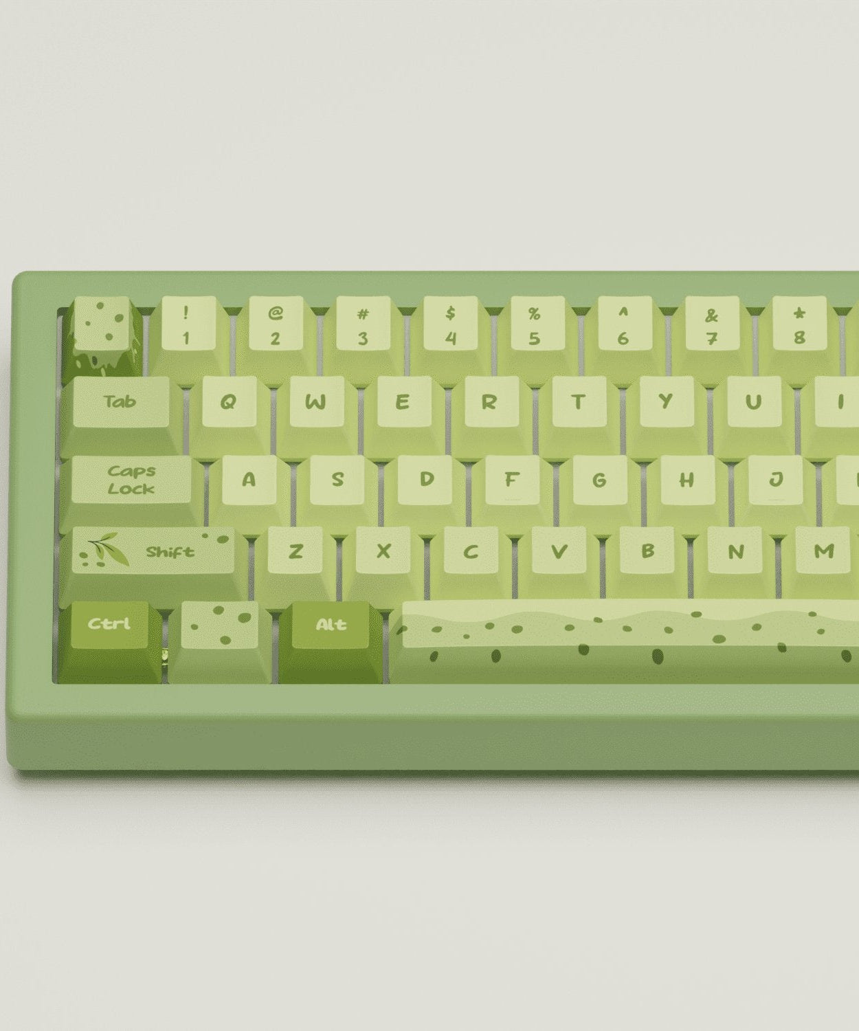 Matcha Boba Design Keycaps and Mechanical Keyboard