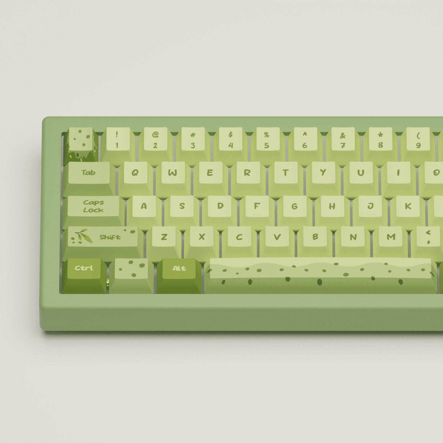 Matcha Boba Design Keycaps and Mechanical Keyboard