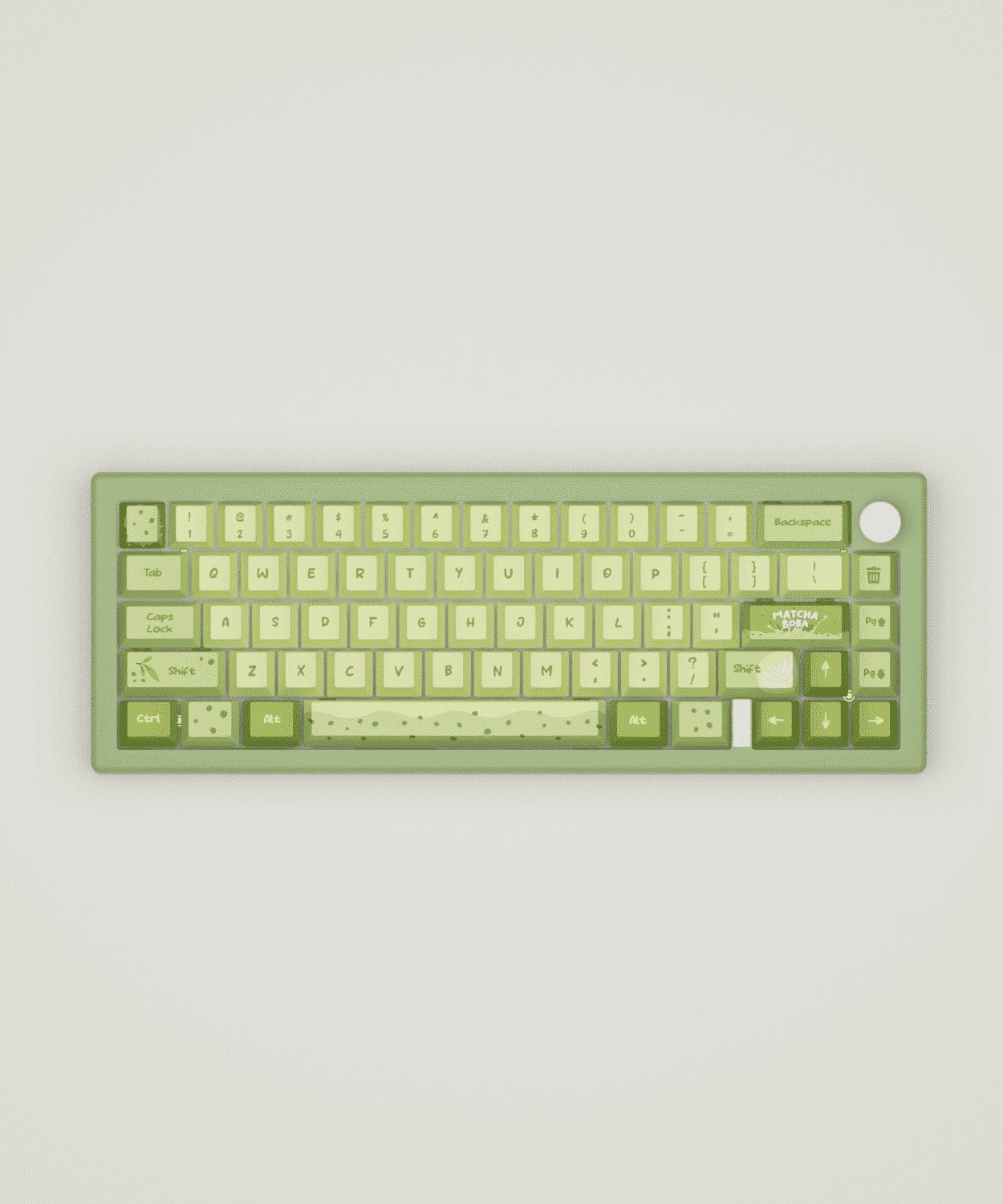 Matcha Boba Design Keycaps and Mechanical Keyboard