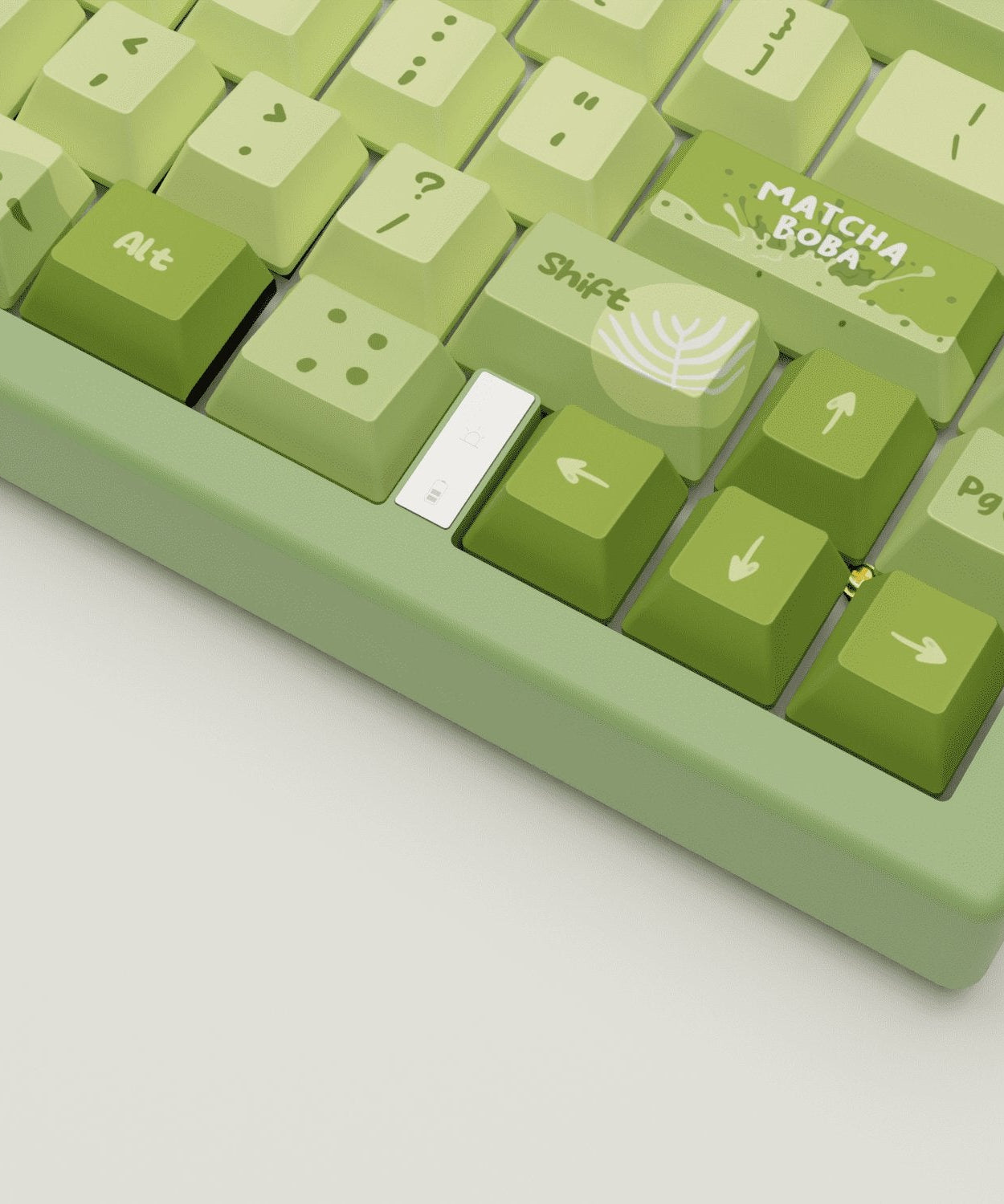 Matcha Boba Design Keycaps and Mechanical Keyboard